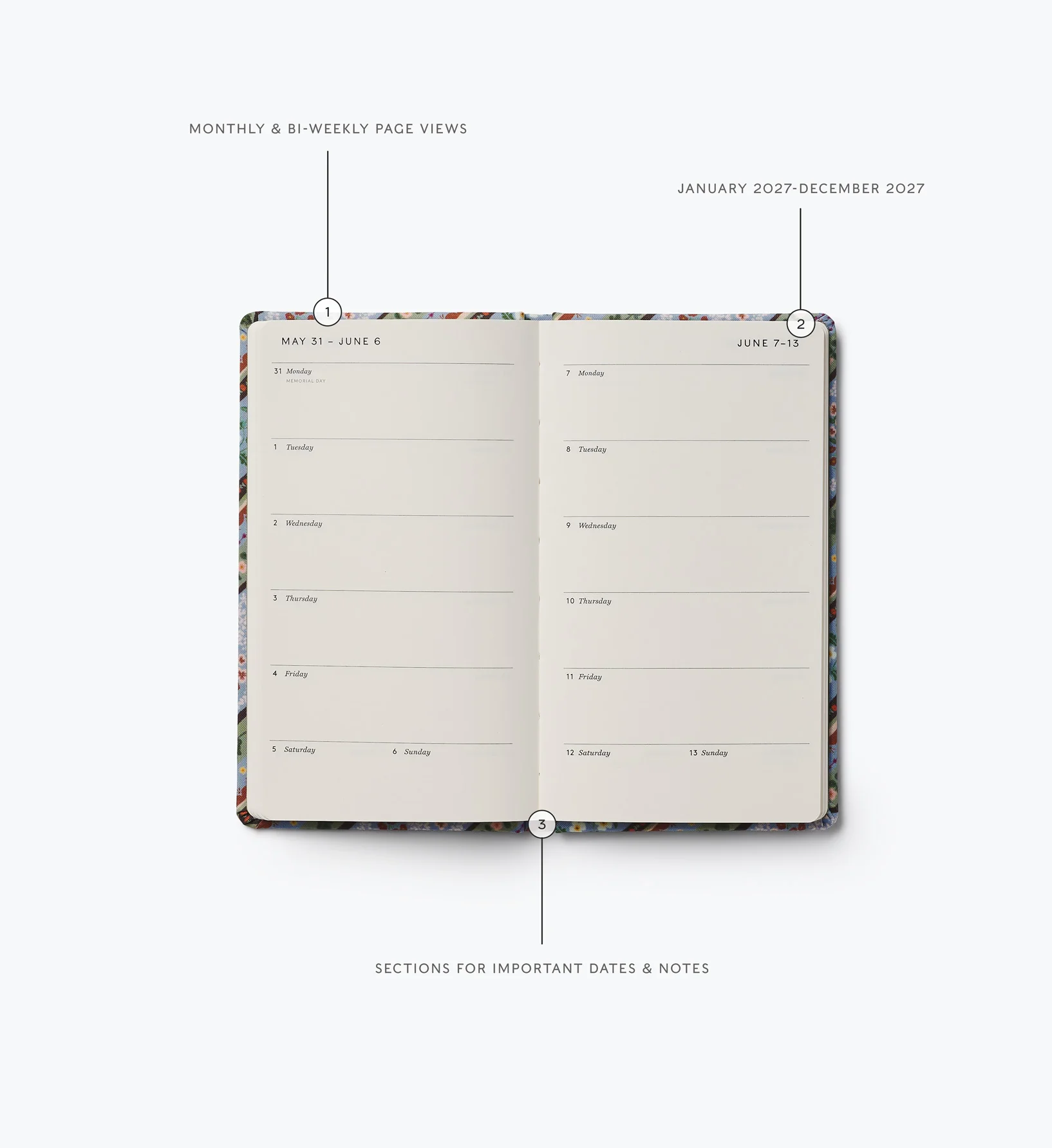 2027 12-Month Hardcover Pocket Planner - Paisley - Image 4