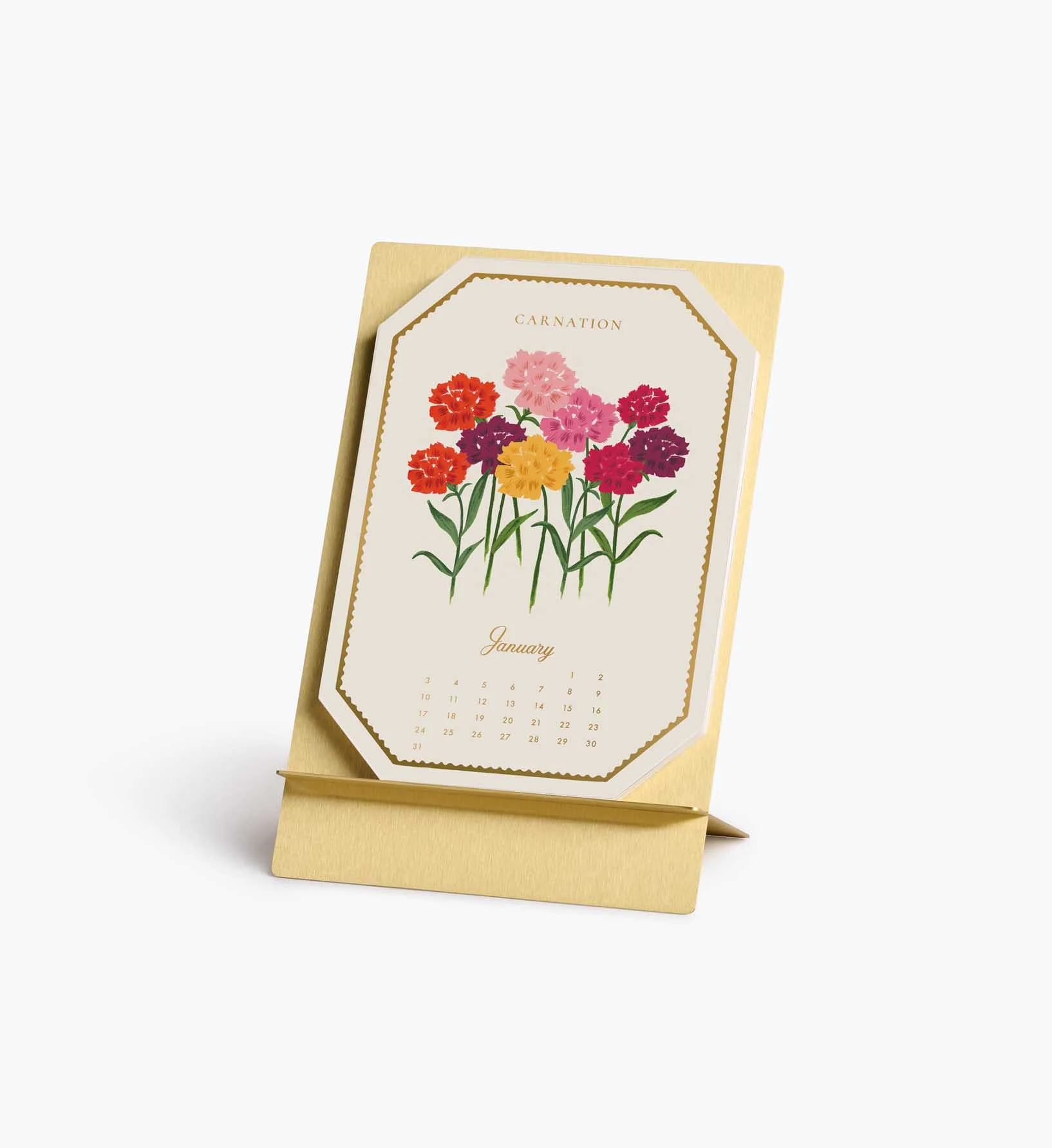 2027 Brass Easel Desk Calendar - Birth Month - Image 2
