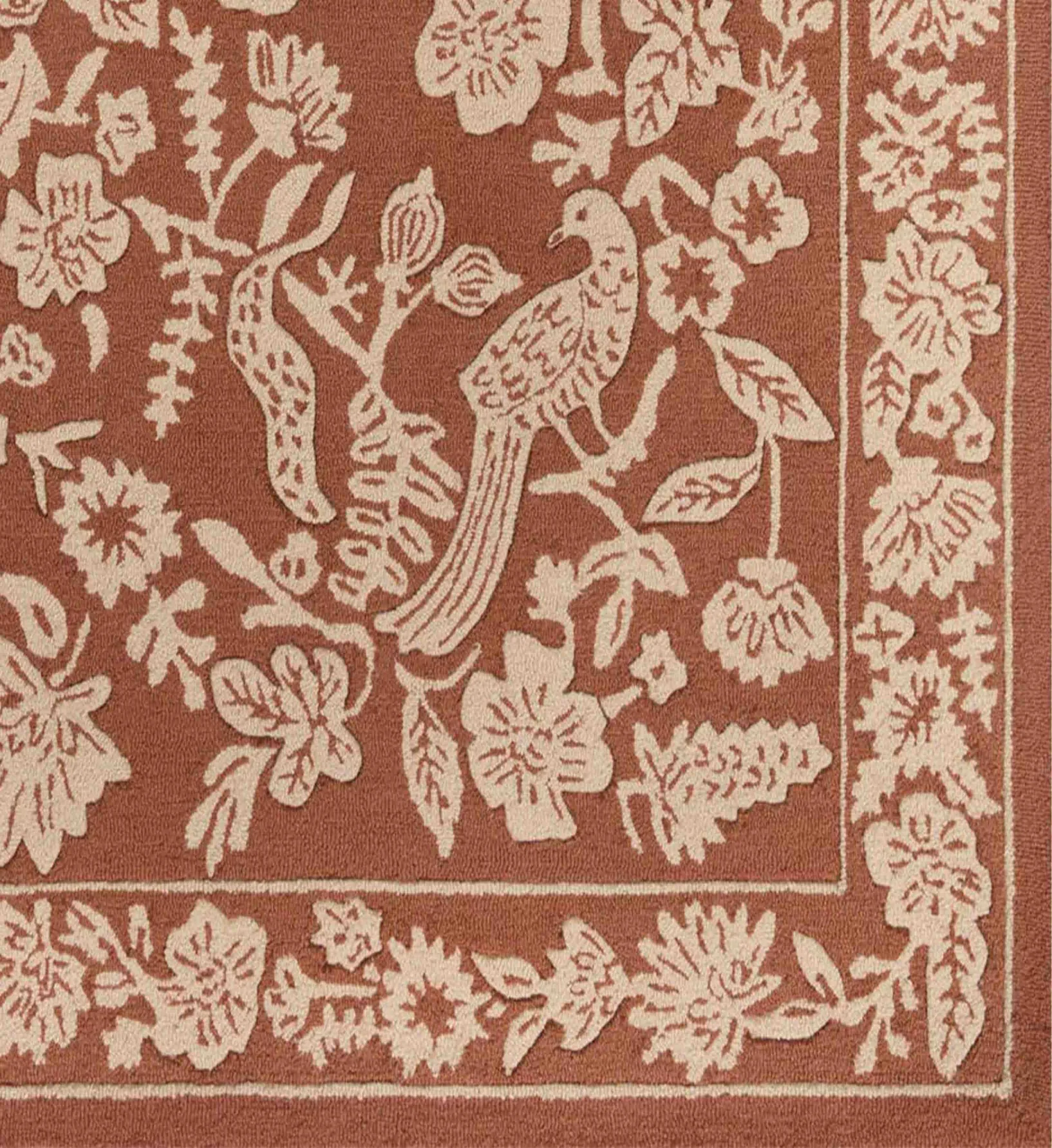 Arboretum Aviary Wool-Hooked Rug - Amber - Image 2