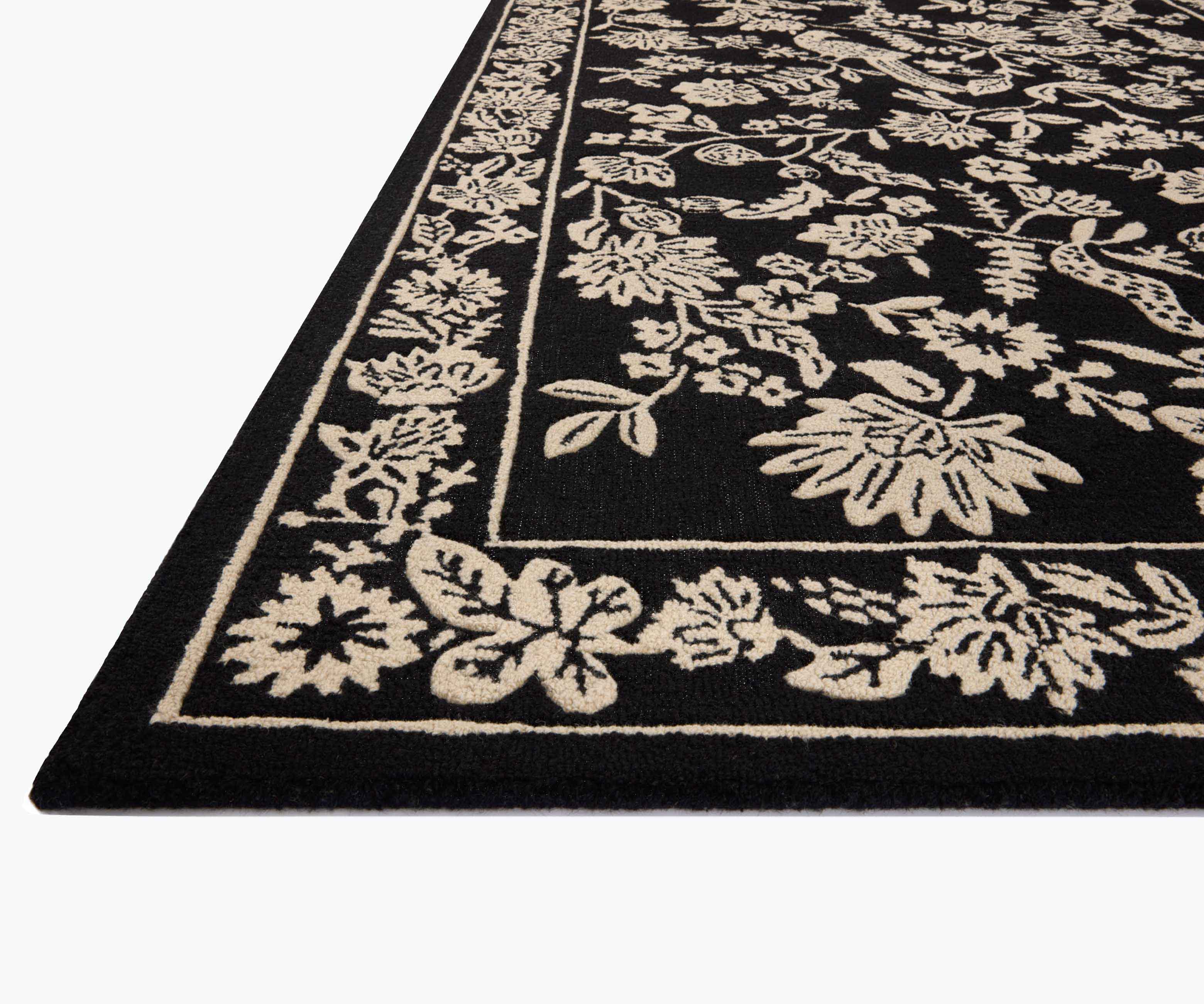 Arboretum Aviary Wool-Hooked Rug - Black - Image 4