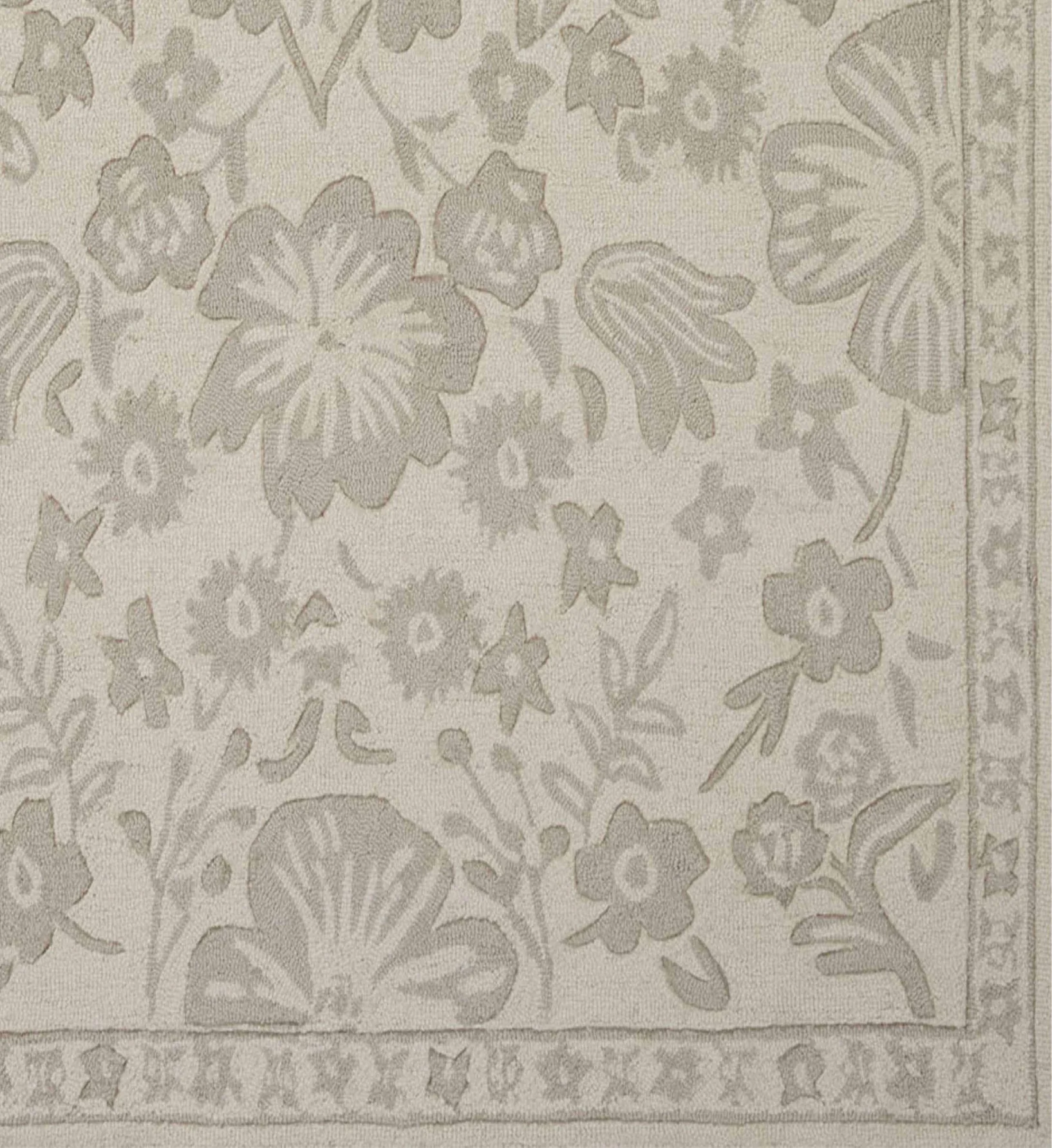 Arboretum Rose Garden Wool-Hooked Rug - Ivory - Image 2