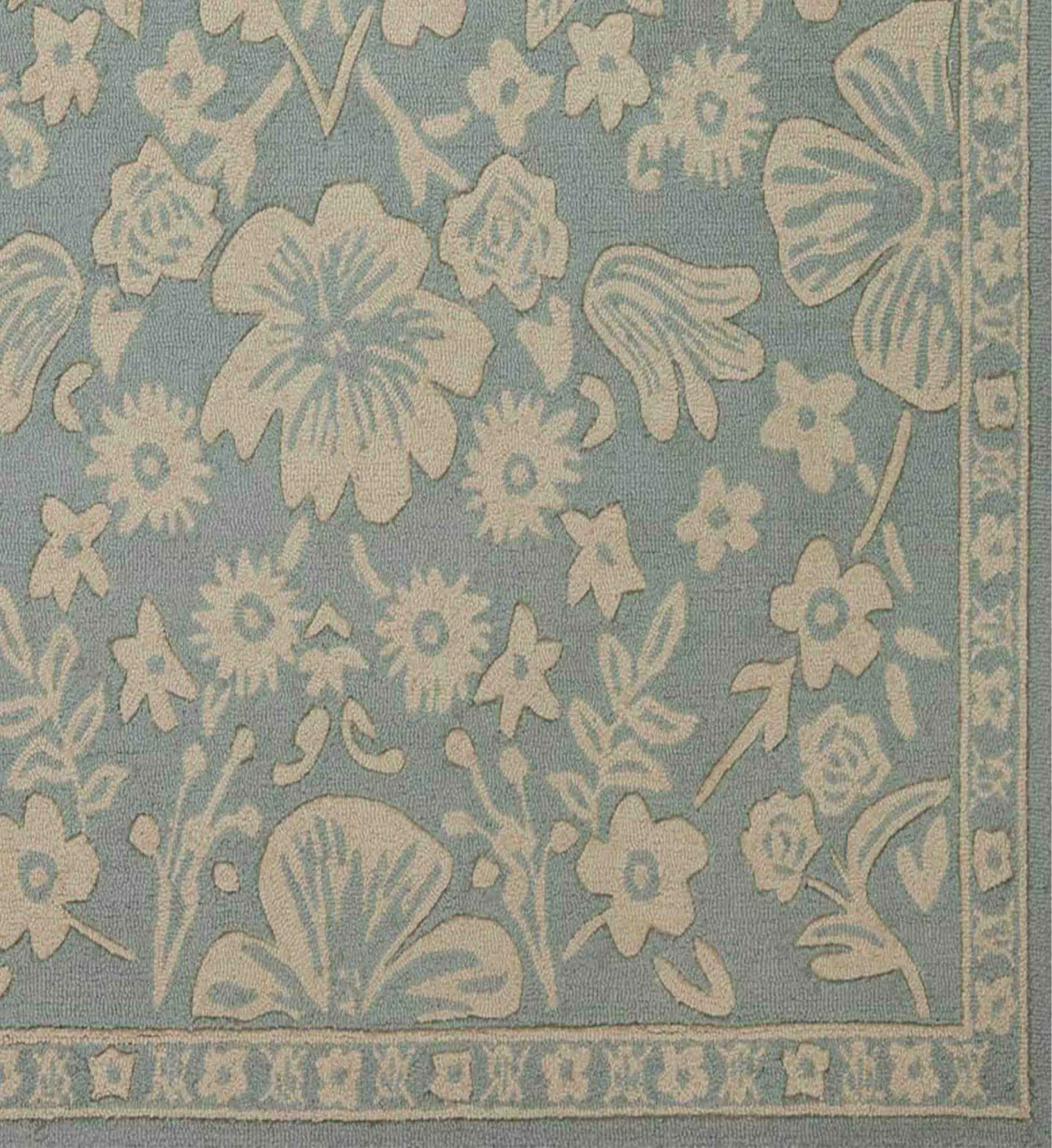 Arboretum Rose Garden Wool-Hooked Rug - Jade - Image 2