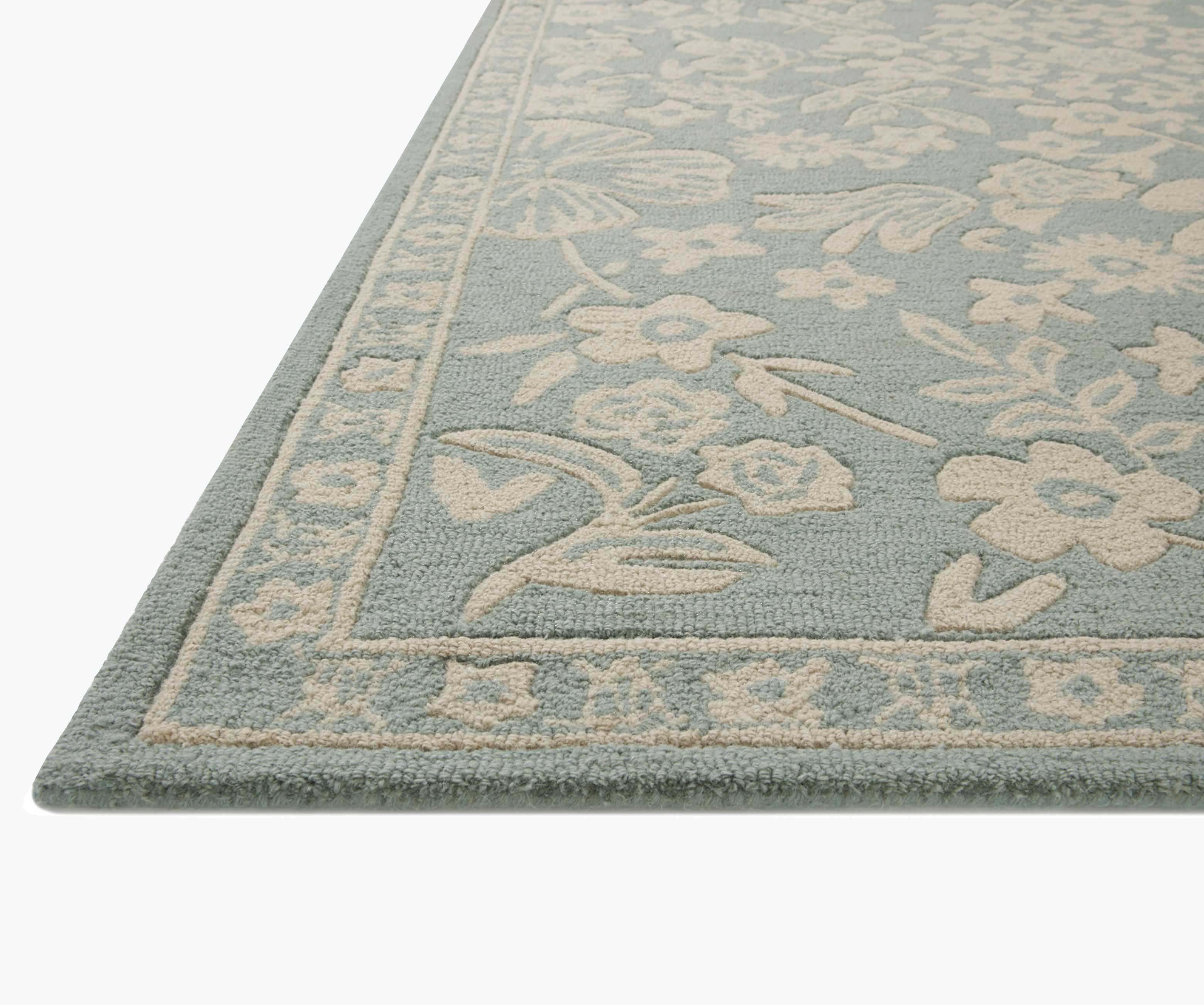 Arboretum Rose Garden Wool-Hooked Rug - Jade - Image 3