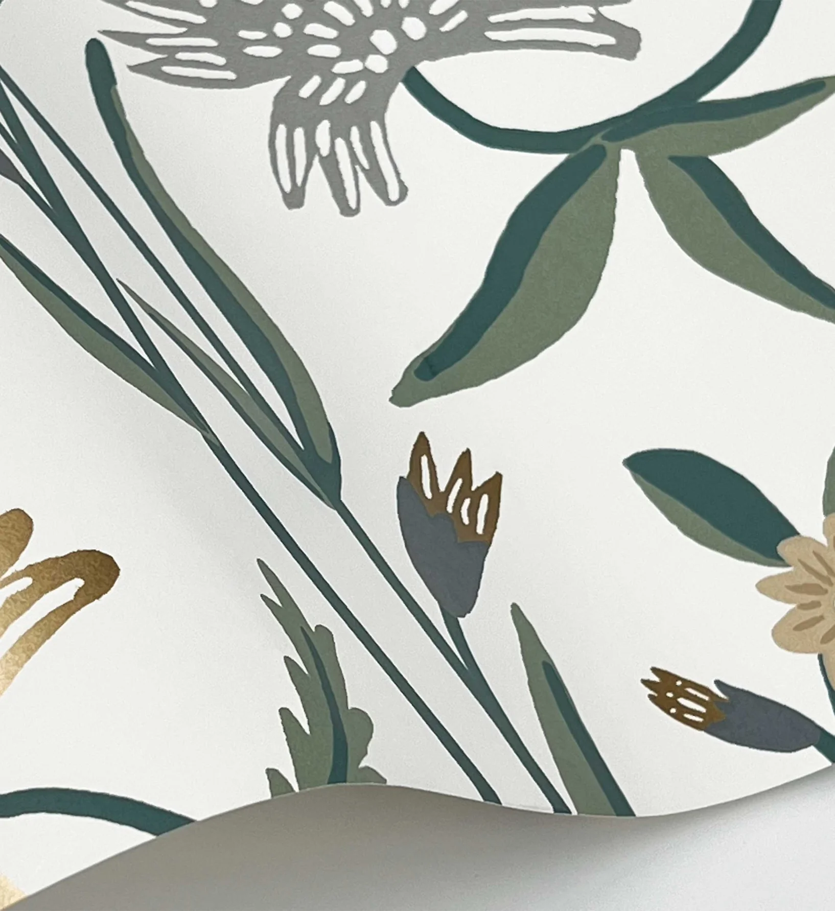 Aster Wallpaper - Linen & Gold - Image 3