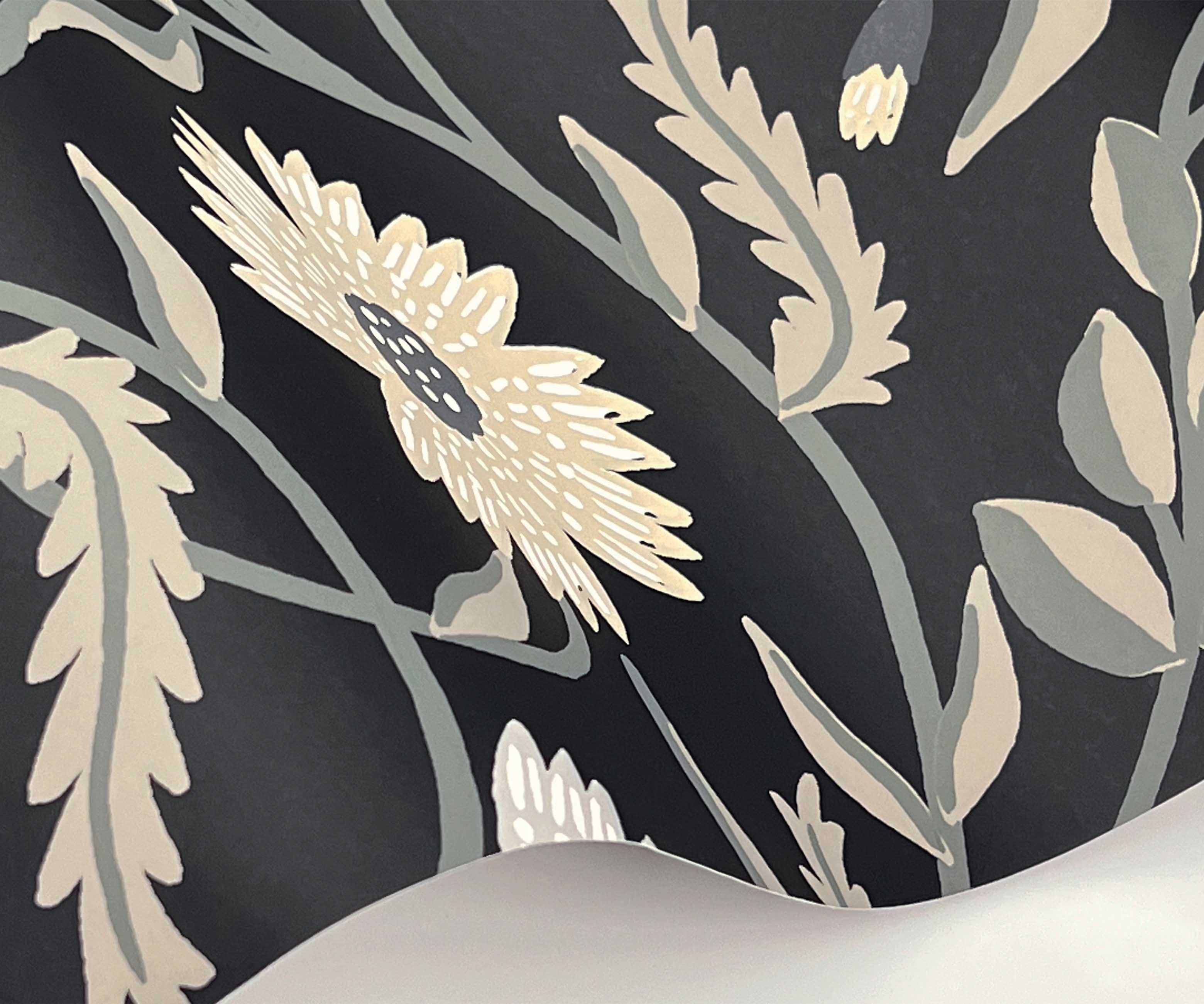 Aster Wallpaper Sample - Black - Image 2
