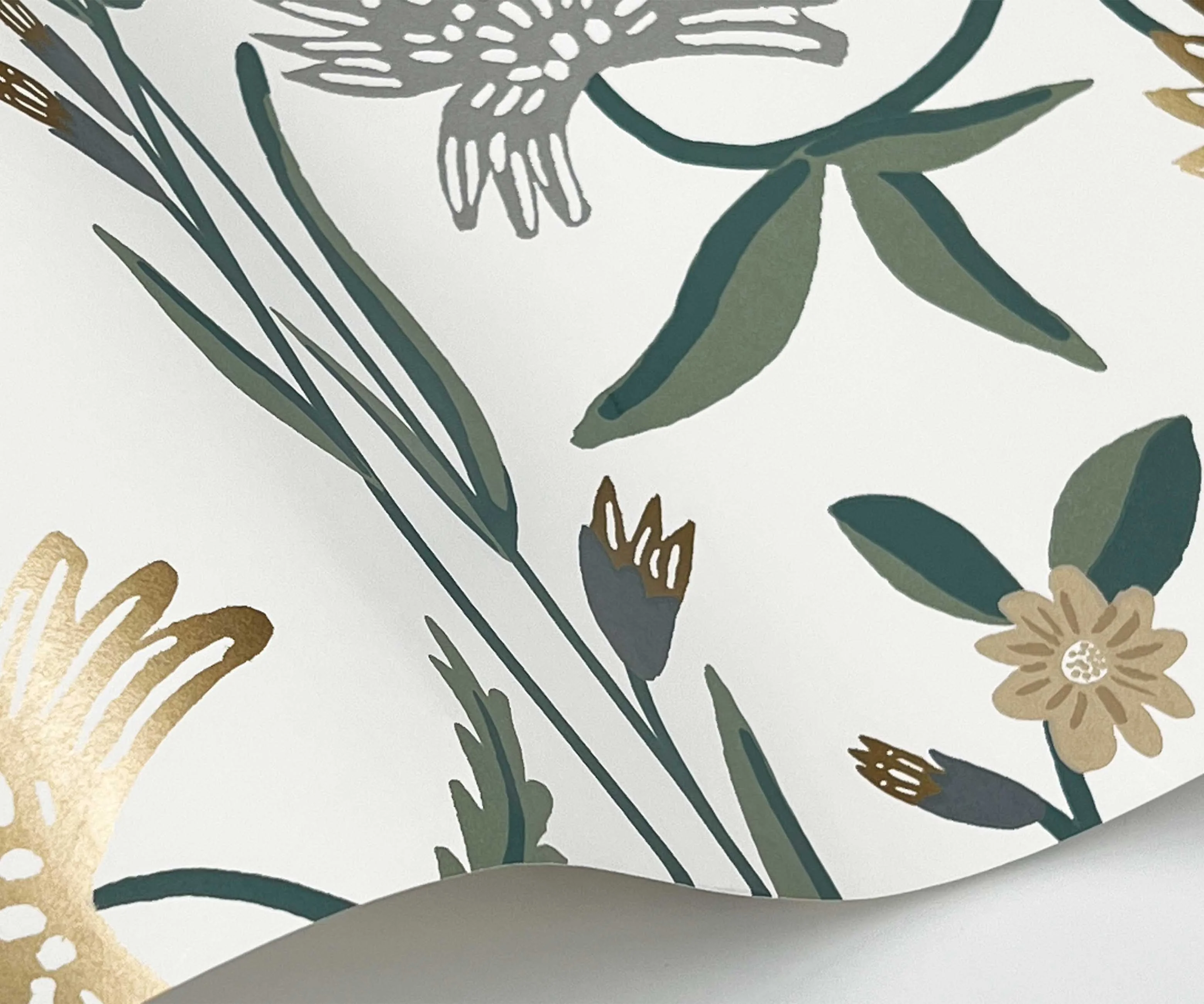 Aster Wallpaper Sample - Linen & Gold - Image 2