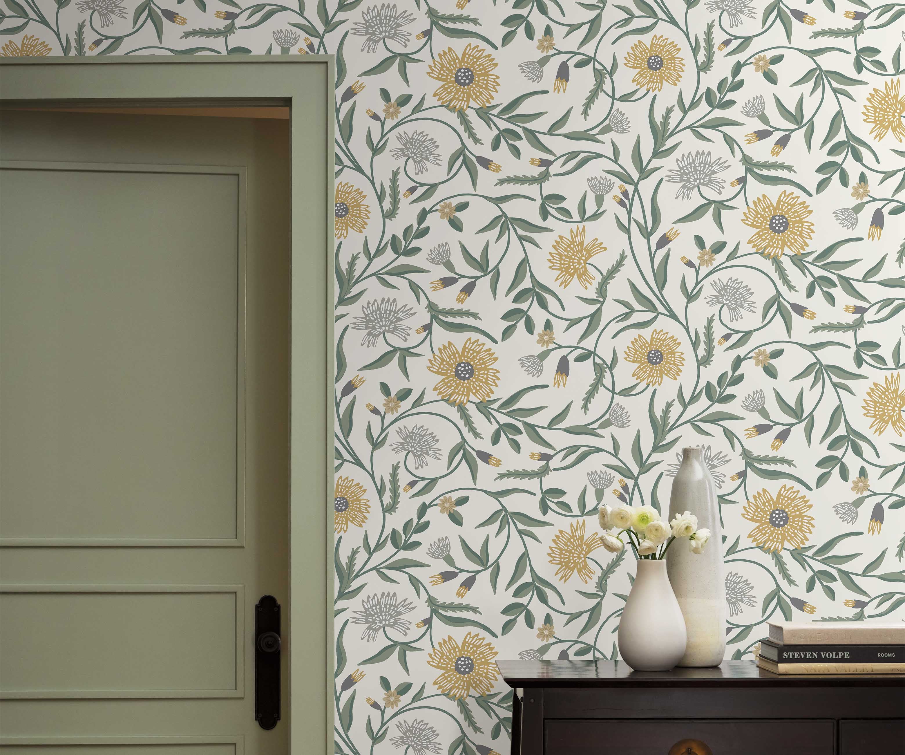 Aster Wallpaper Sample - Linen & Gold - Image 3