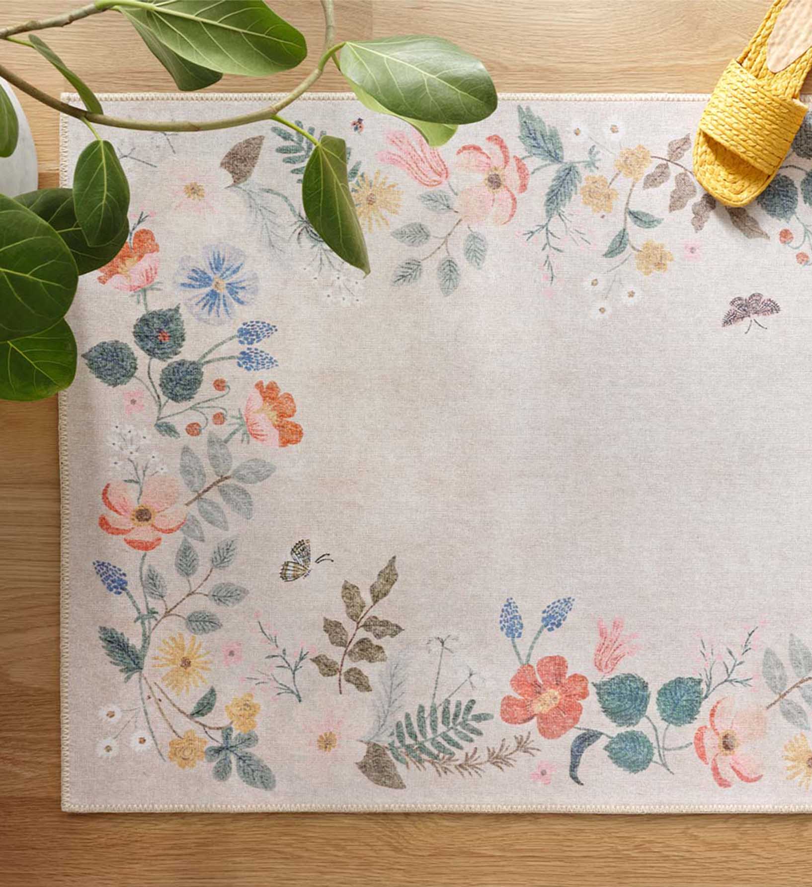 Atelier Strawberry Fields Border Non-Slip Rug - Cream - Image 2