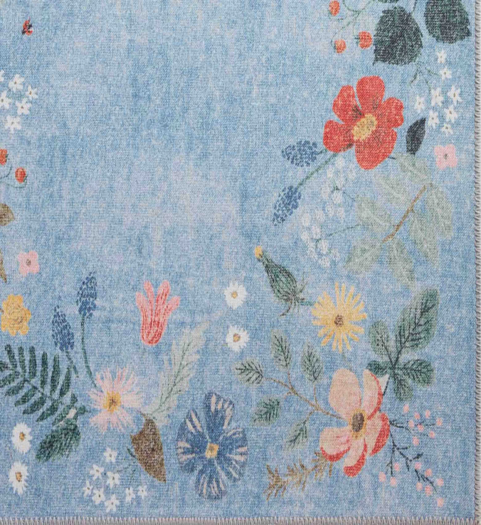 Atelier Strawberry Fields Border Non-Slip Rug - Periwinkle - Image 2