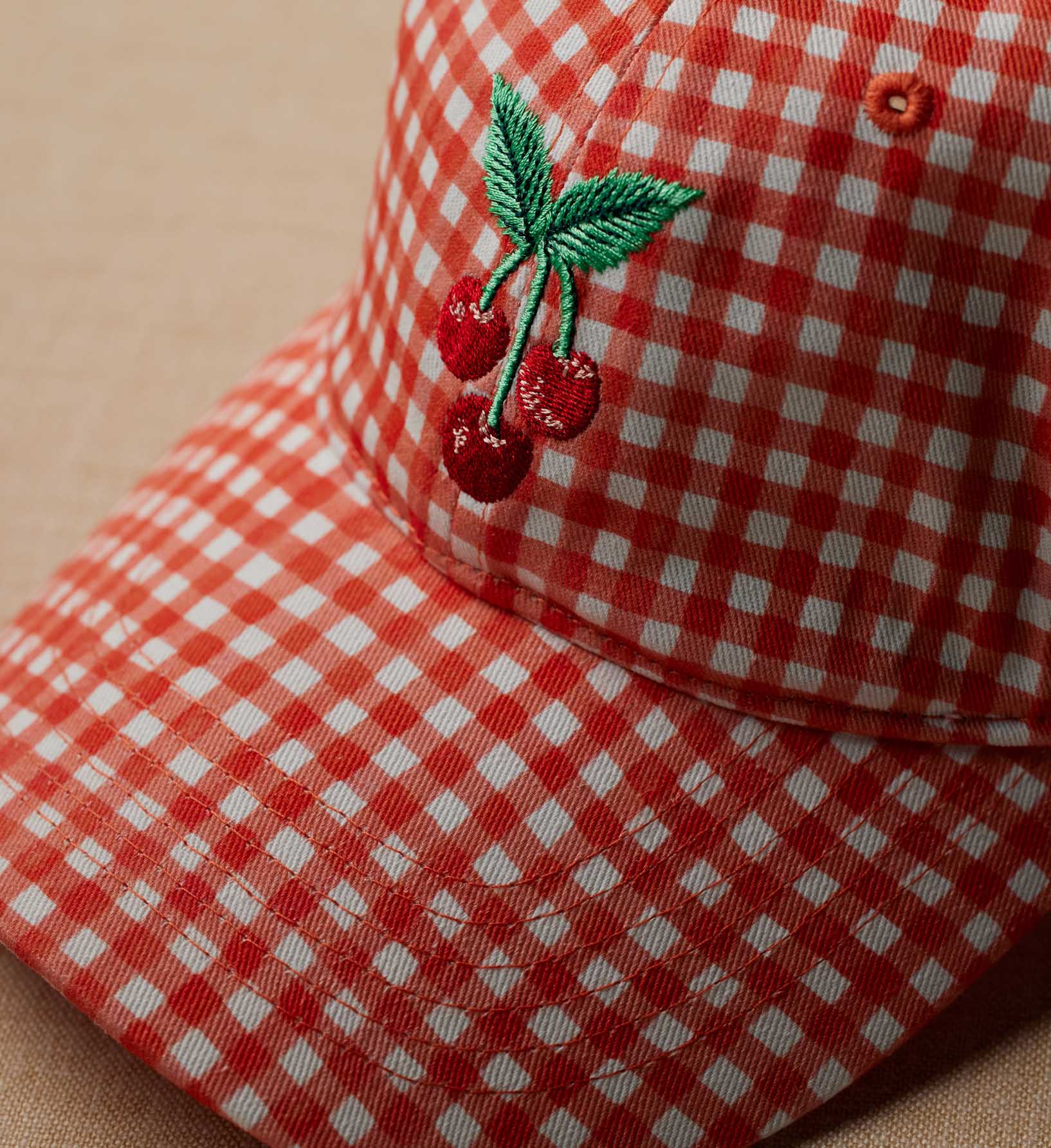 Baseball Cap - Gingham Cherries - Image 4