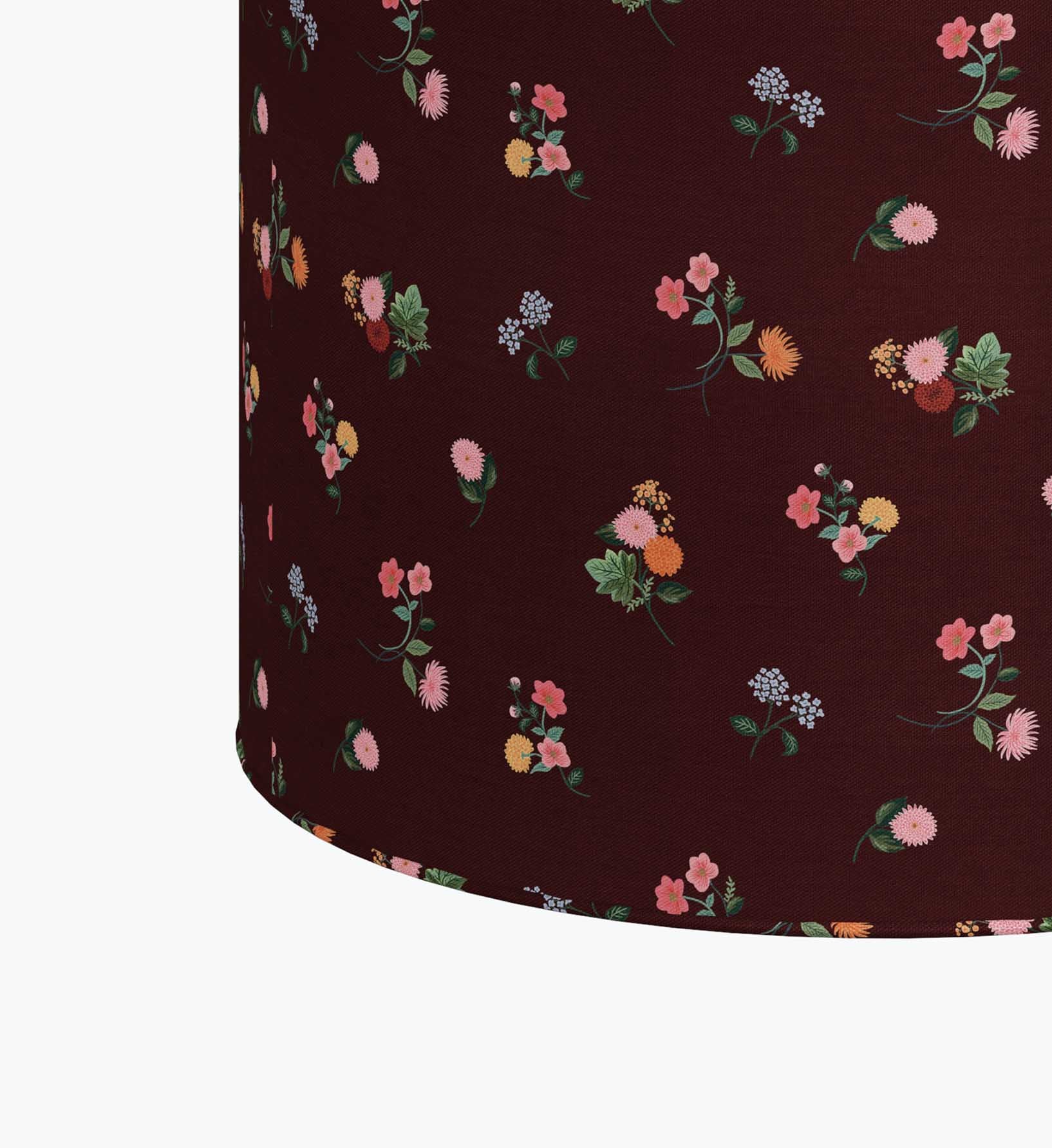 Billie Ottoman - Ditsy Dahlia Burgundy - Image 2