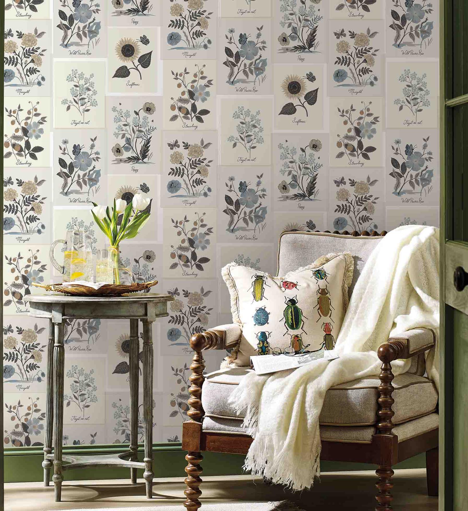 Botanical Prints Wallpaper - Linen - Image 2