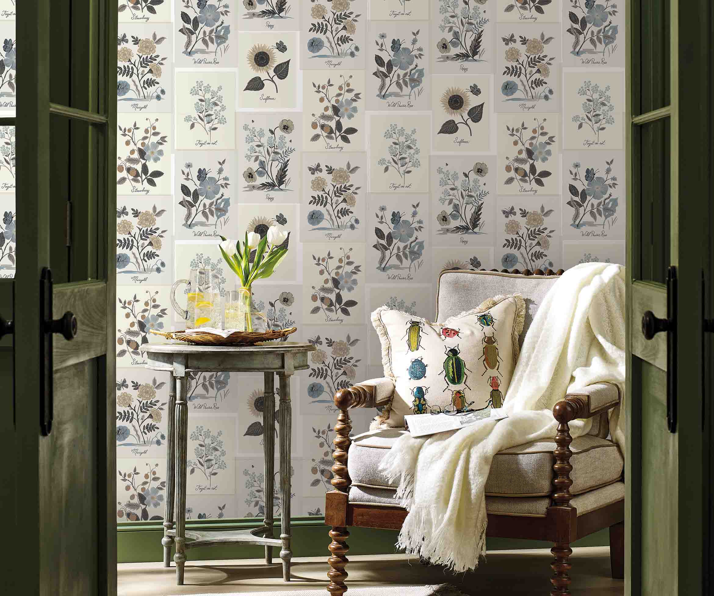 Botanical Prints Wallpaper Sample - Linen - Image 3