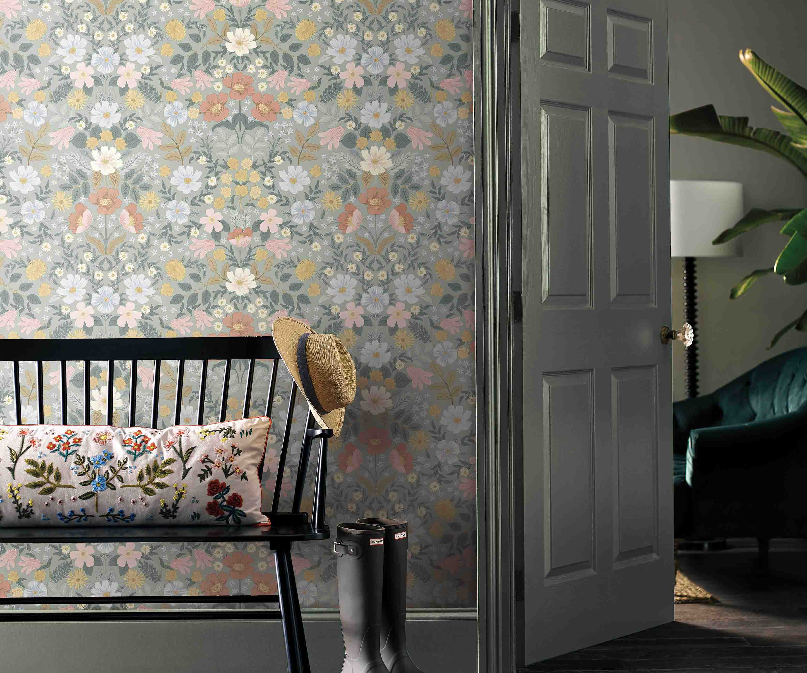 Bramble Garden Peel & Stick Wallpaper Sample - Sage - Image 2