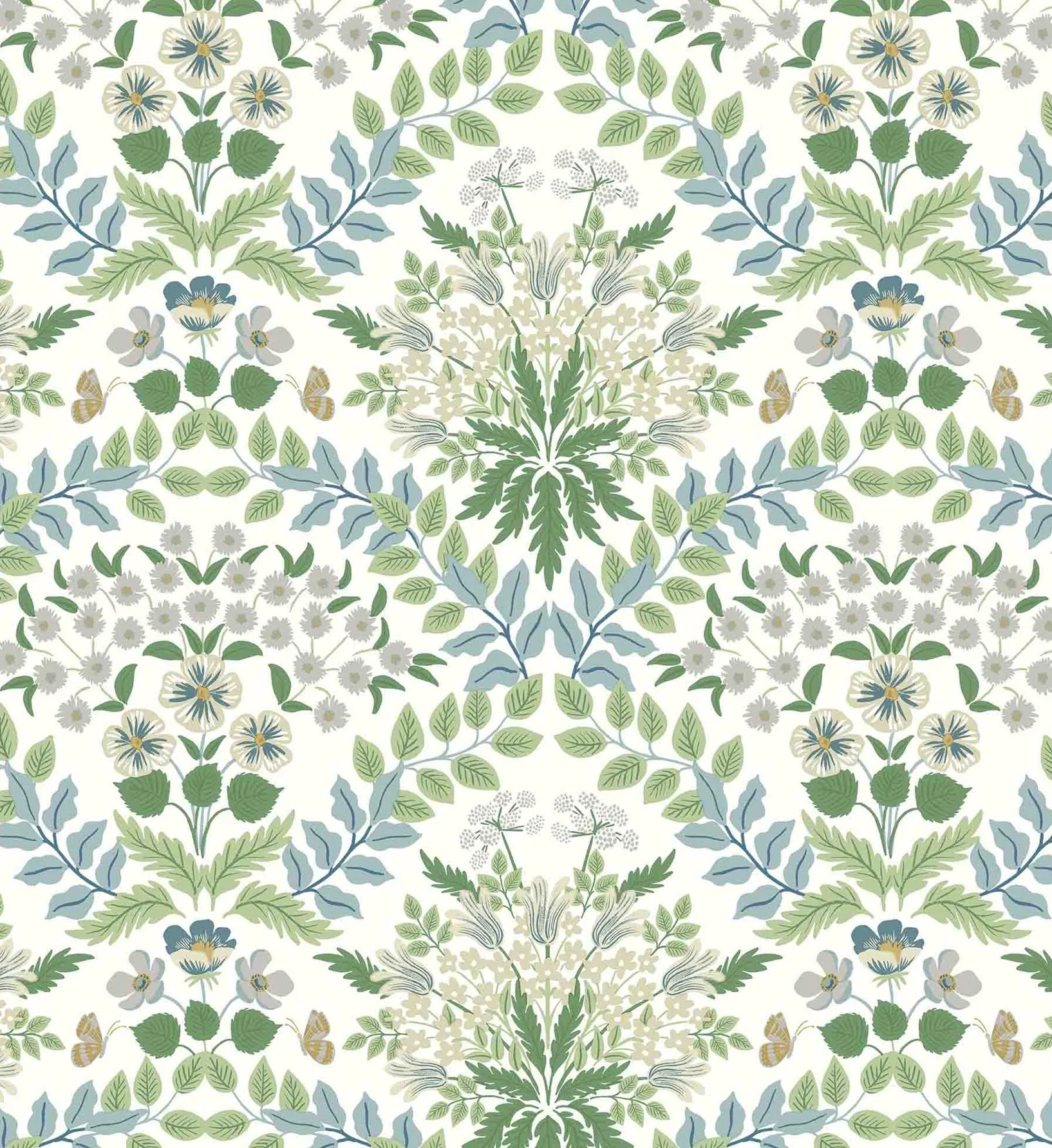Bramble Wallpaper - Blue & Green - Image 3