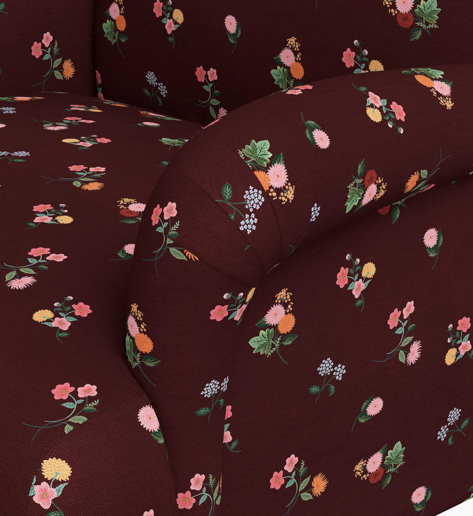 Bristol Armchair - Ditsy Dahlia Burgundy - Image 2