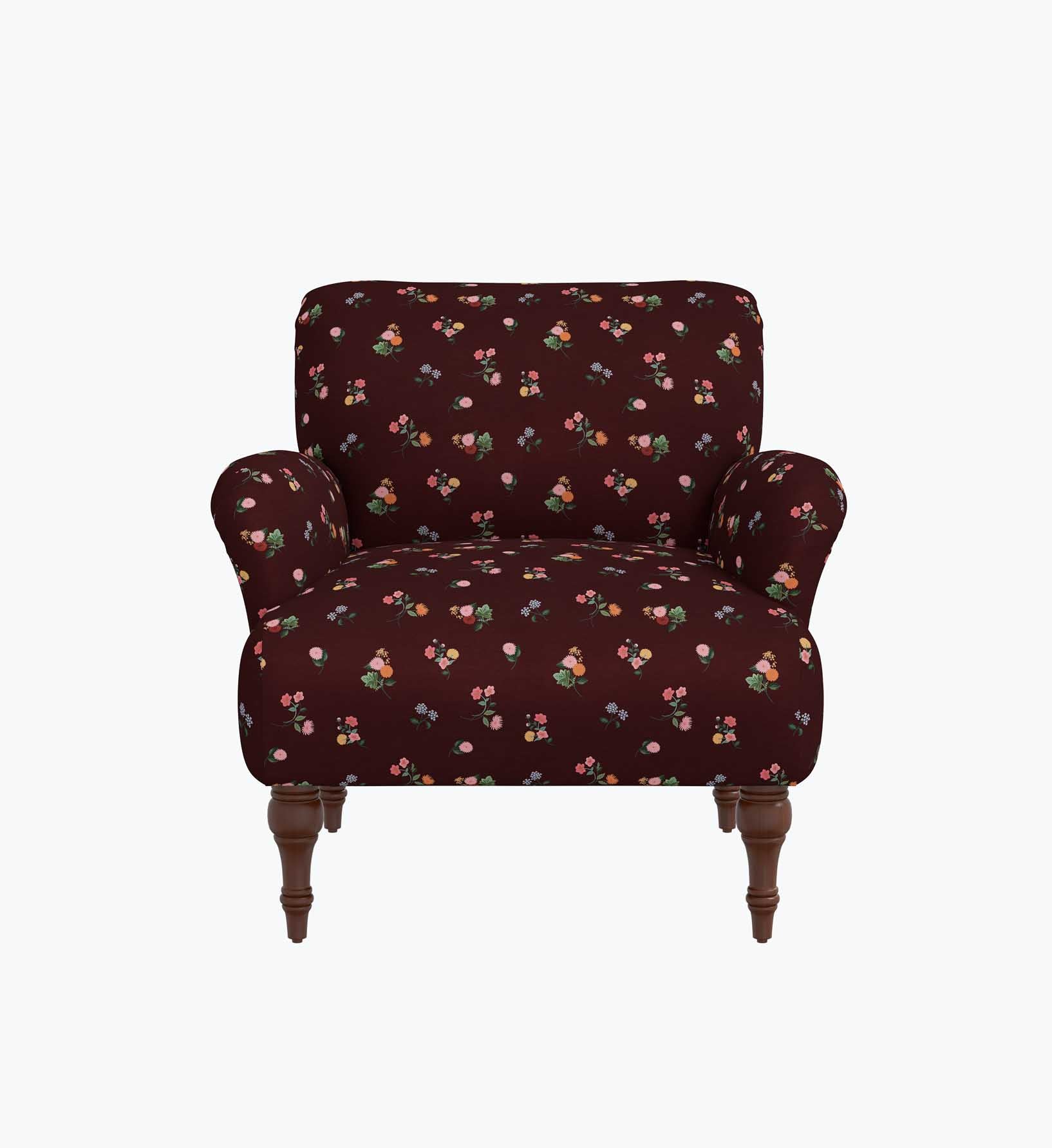 Bristol Armchair - Ditsy Dahlia Burgundy - Image 3
