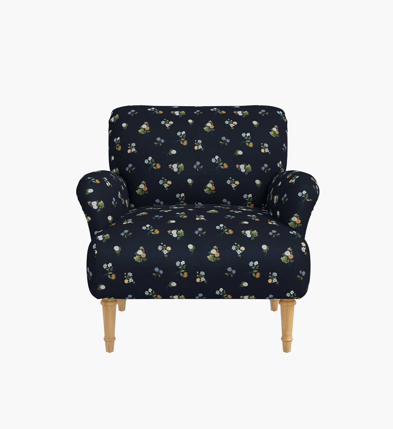 Bristol Armchair - Ditsy Dahlia Navy - Image 8