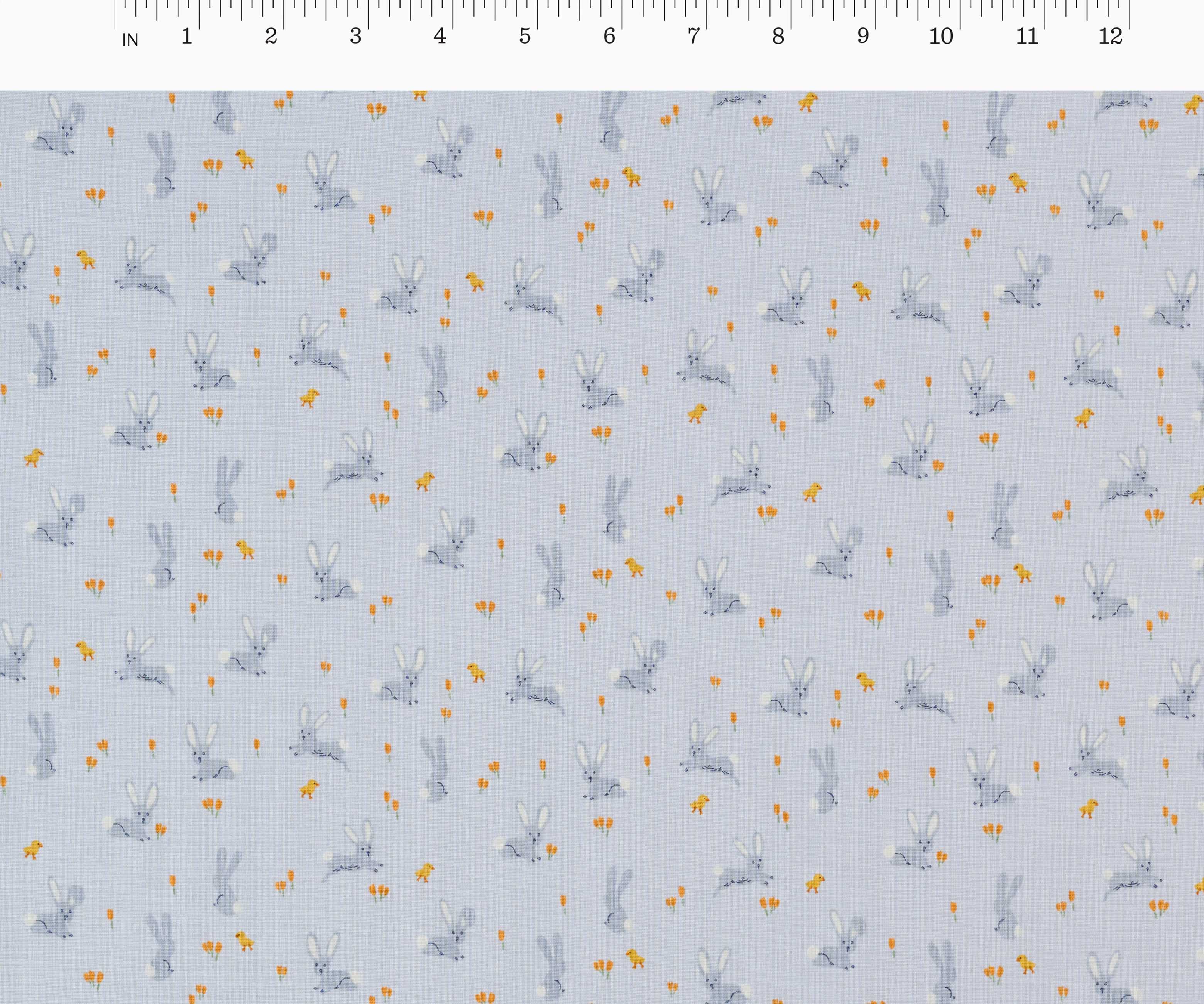 Bunnies Cotton Fabric - Blue - Image 2