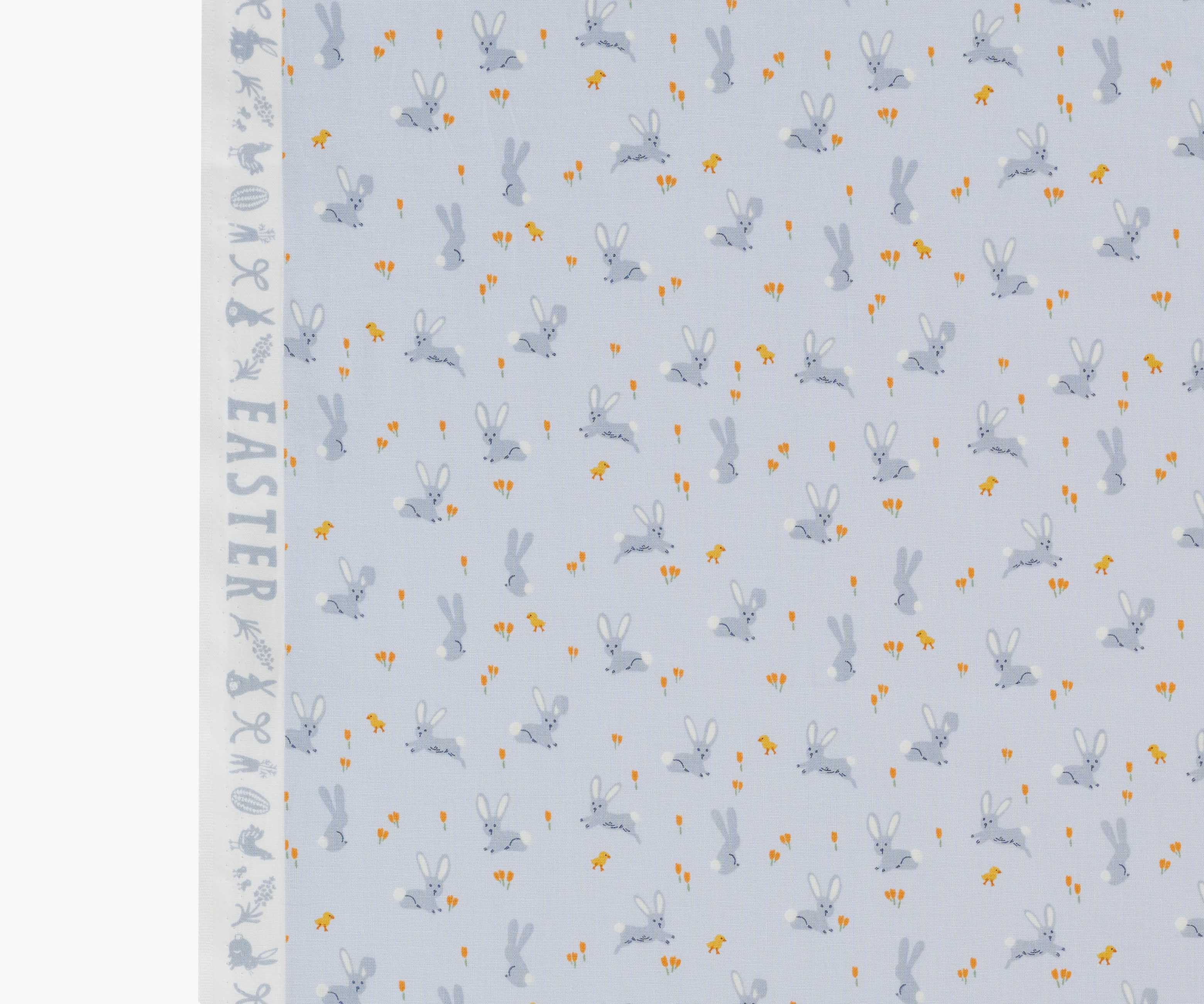 Bunnies Cotton Fabric - Blue - Image 3