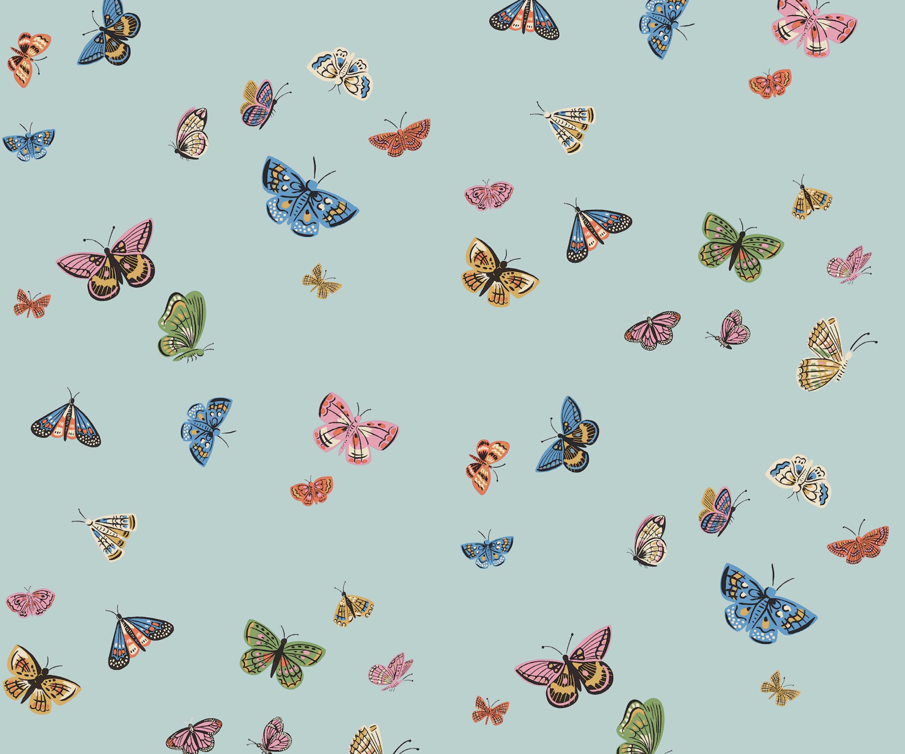 Butterfly House Peel & Stick Wallpaper - Light Blue - Image 3