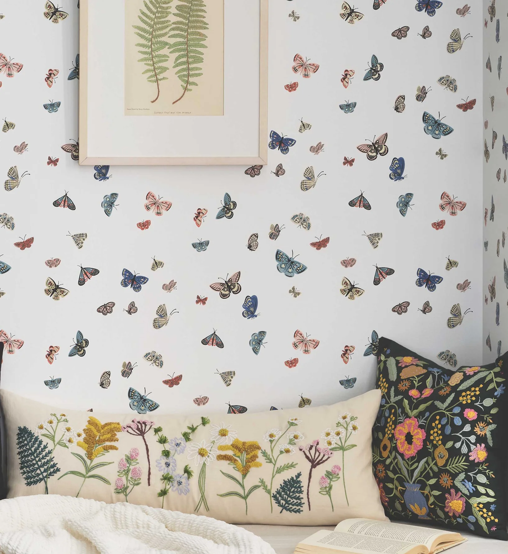 Butterfly House Peel & Stick Wallpaper - White - Image 2