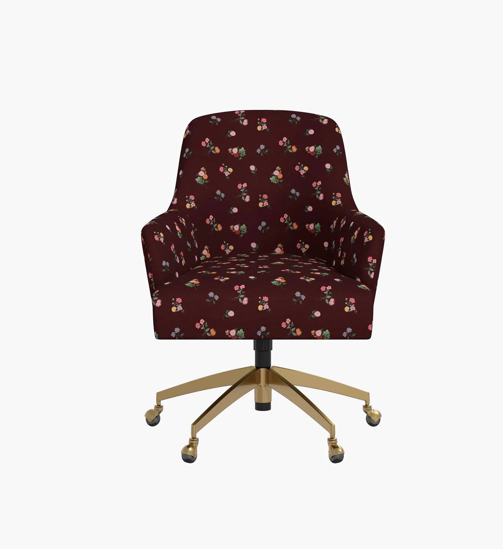Cambridge Desk Chair - Ditsy Dahlia Burgundy - Image 3