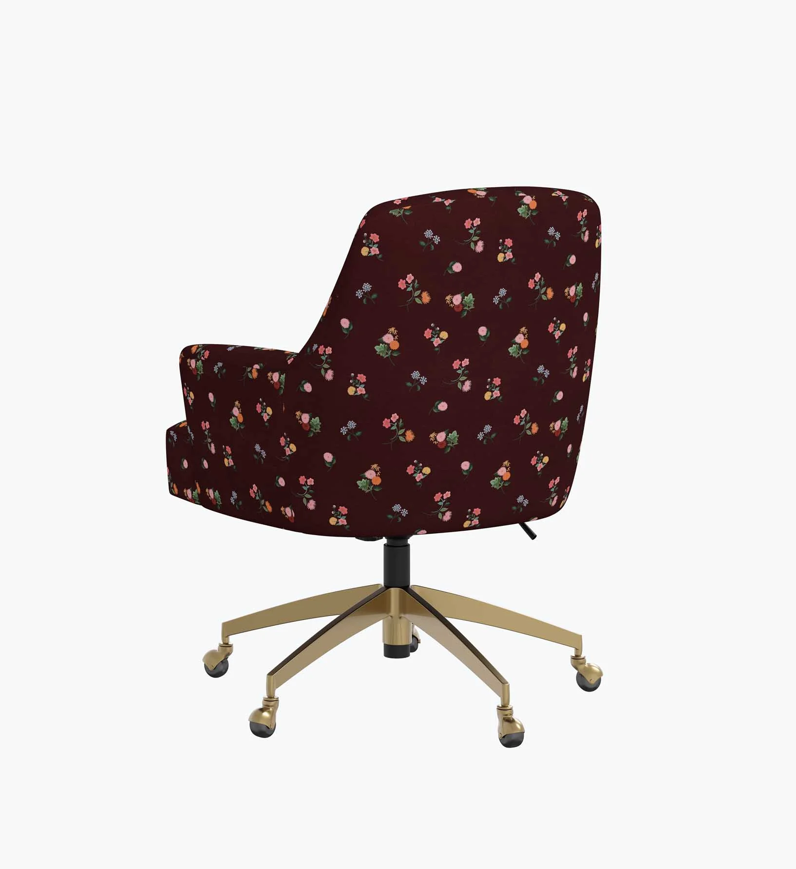Cambridge Desk Chair - Ditsy Dahlia Burgundy - Image 5