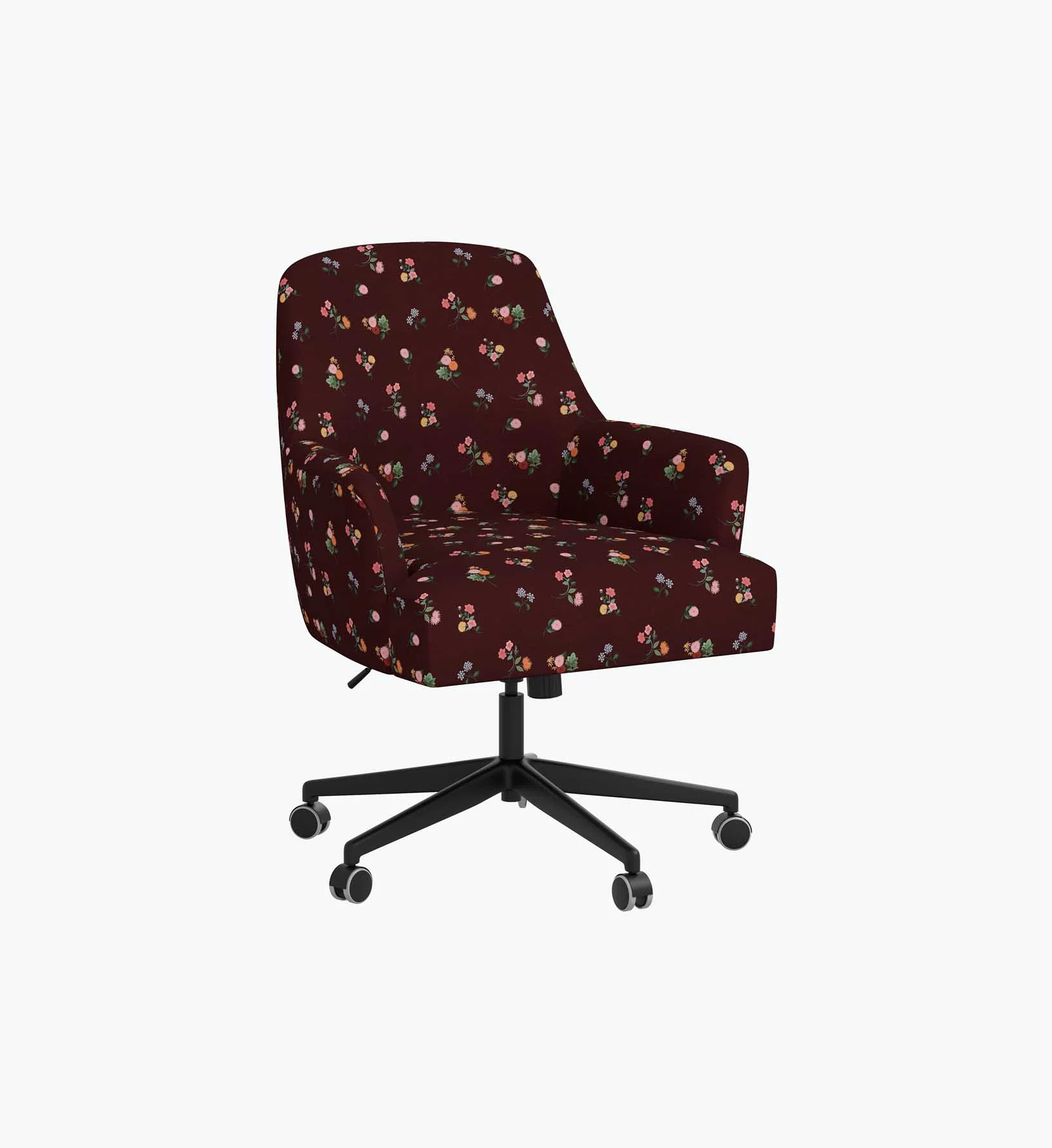 Cambridge Desk Chair - Ditsy Dahlia Burgundy - Image 6