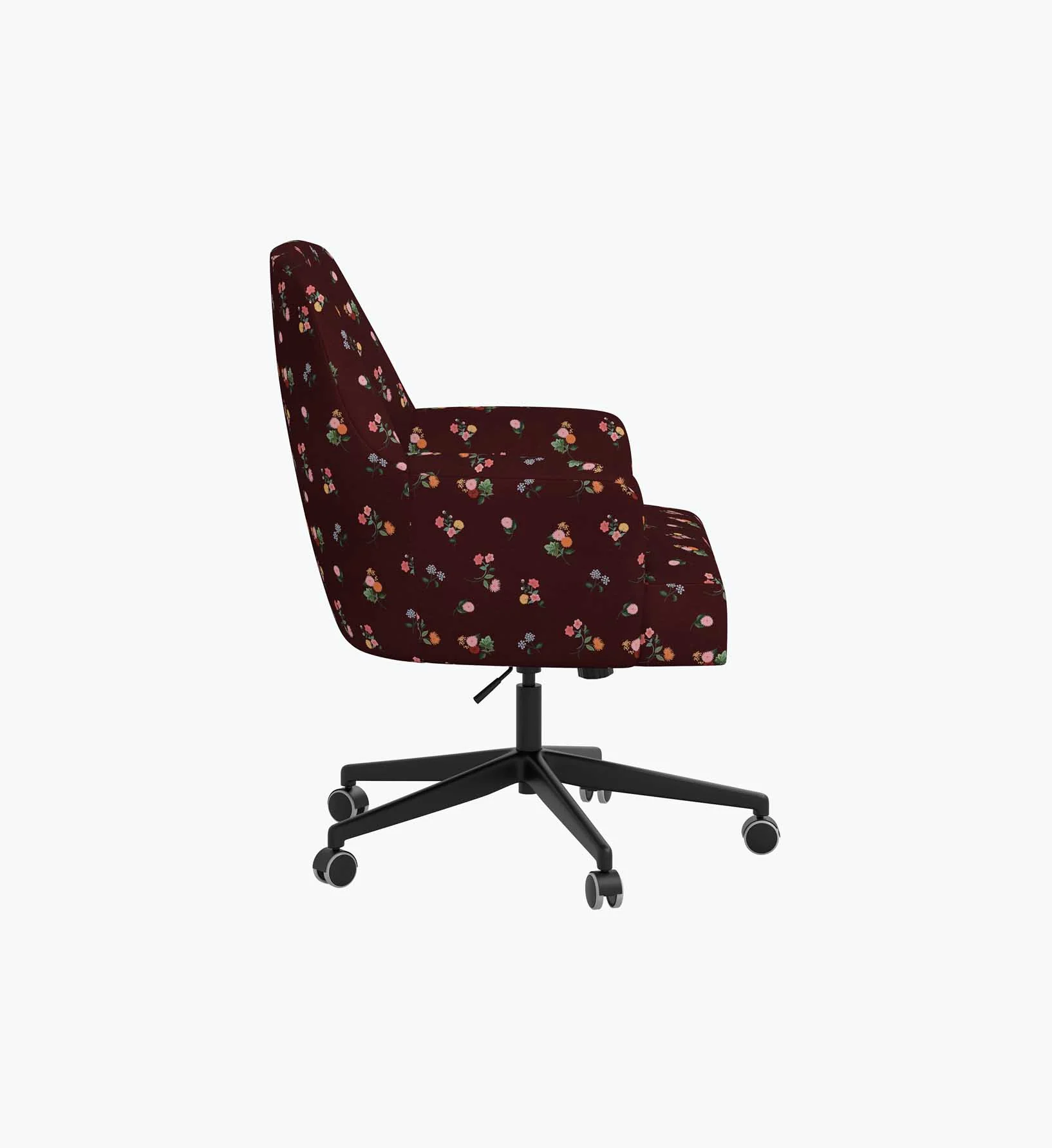 Cambridge Desk Chair - Ditsy Dahlia Burgundy - Image 8