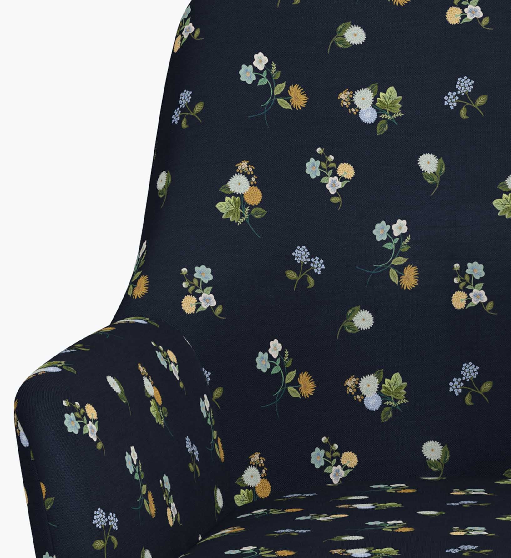 Cambridge Desk Chair - Ditsy Dahlia Navy - Image 2