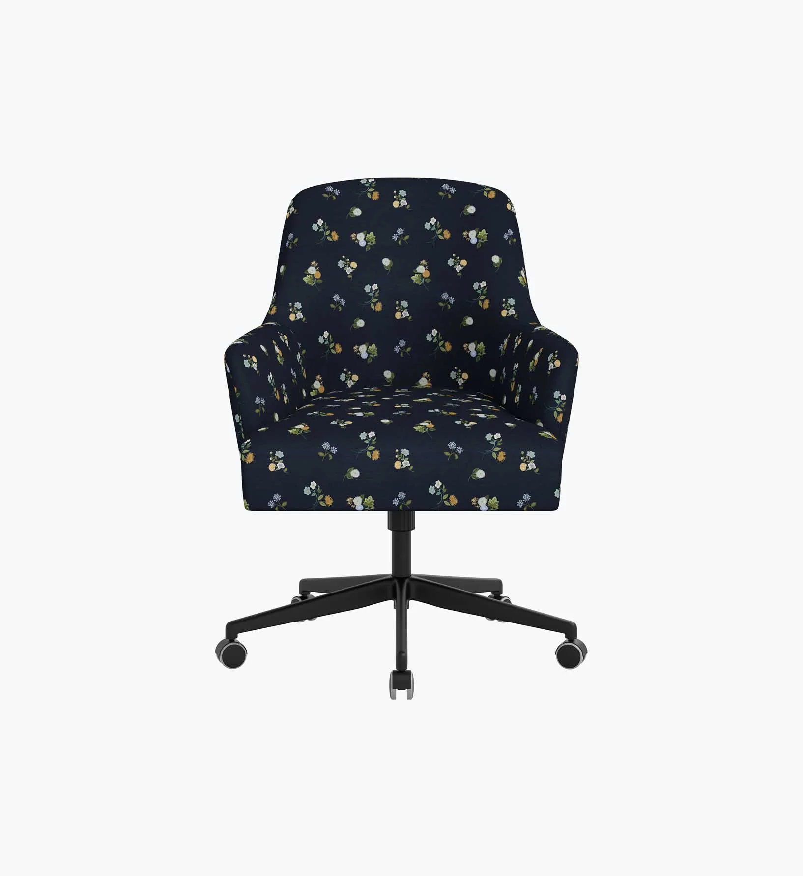 Cambridge Desk Chair - Ditsy Dahlia Navy - Image 7