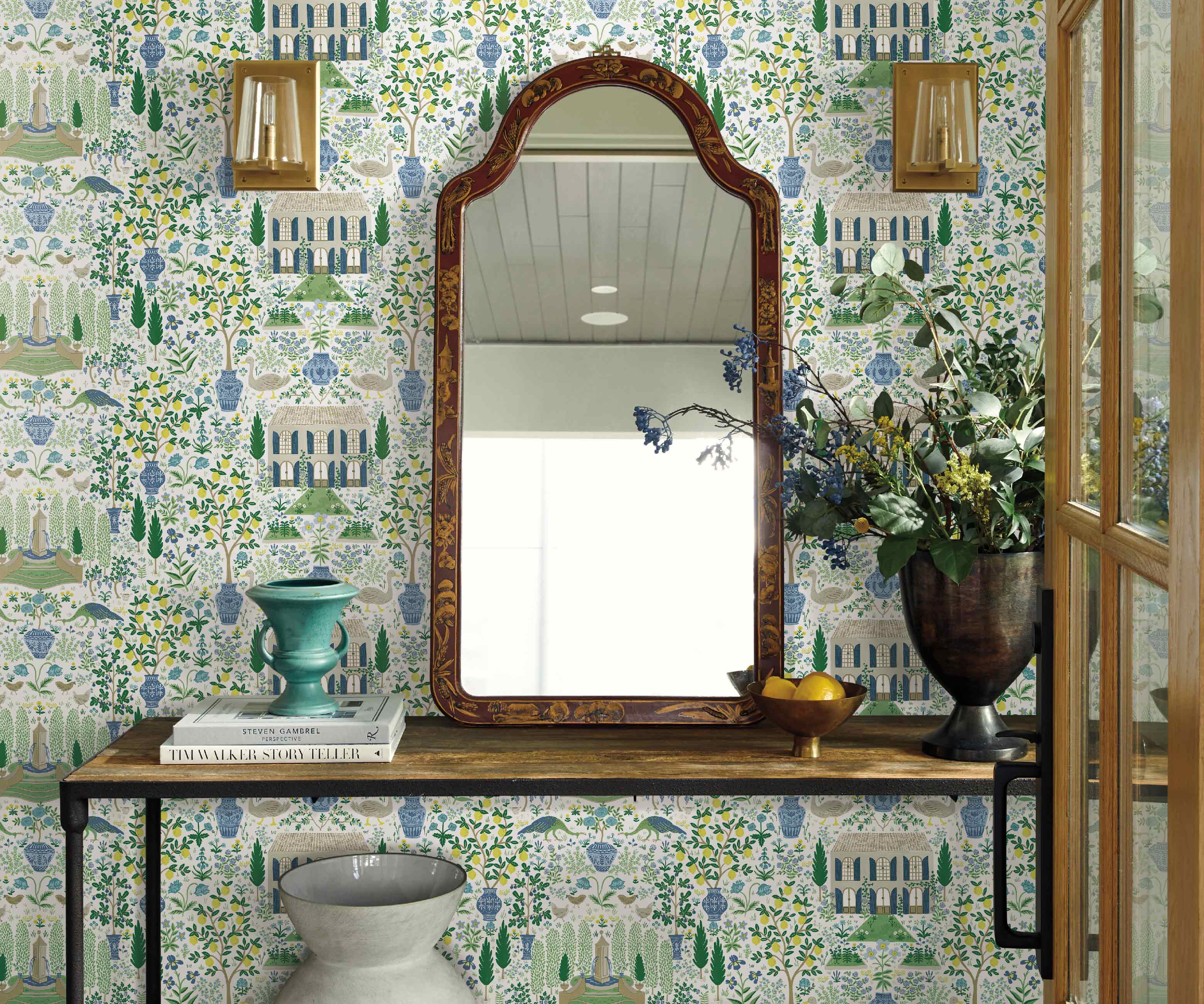 Camont Wallpaper Sample - Blue & Green - Image 3