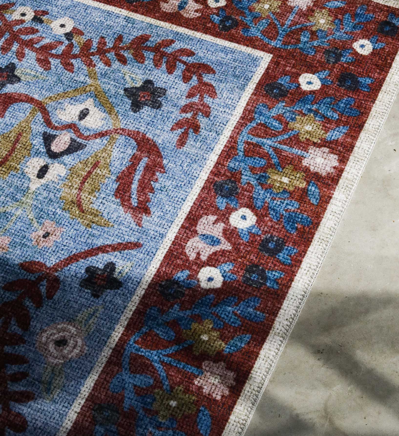 Canopy Edie Printed Rug - Red & Blue - Image 2