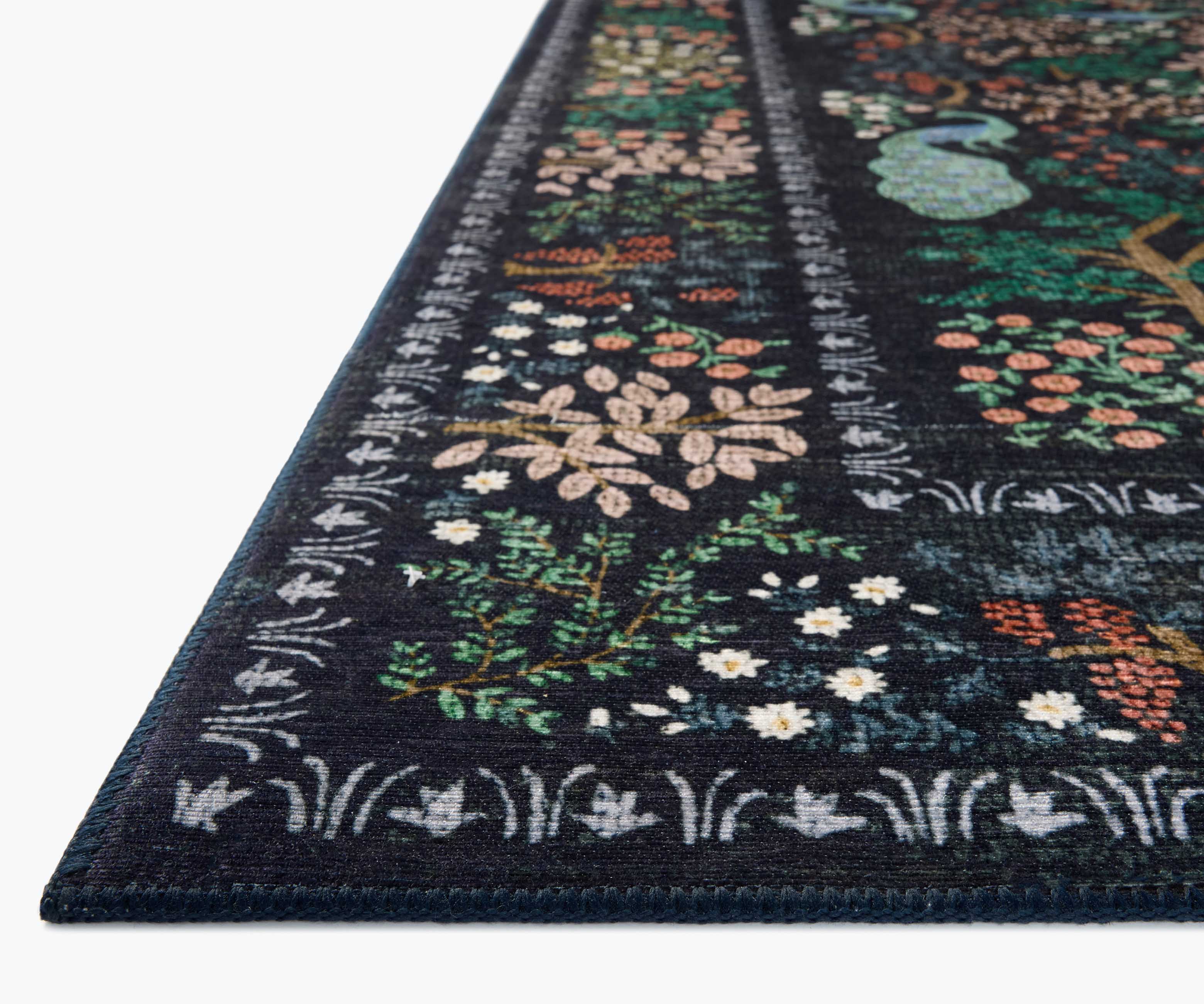 Canopy Peacock Forest Printed Rug - Charcoal - Image 4