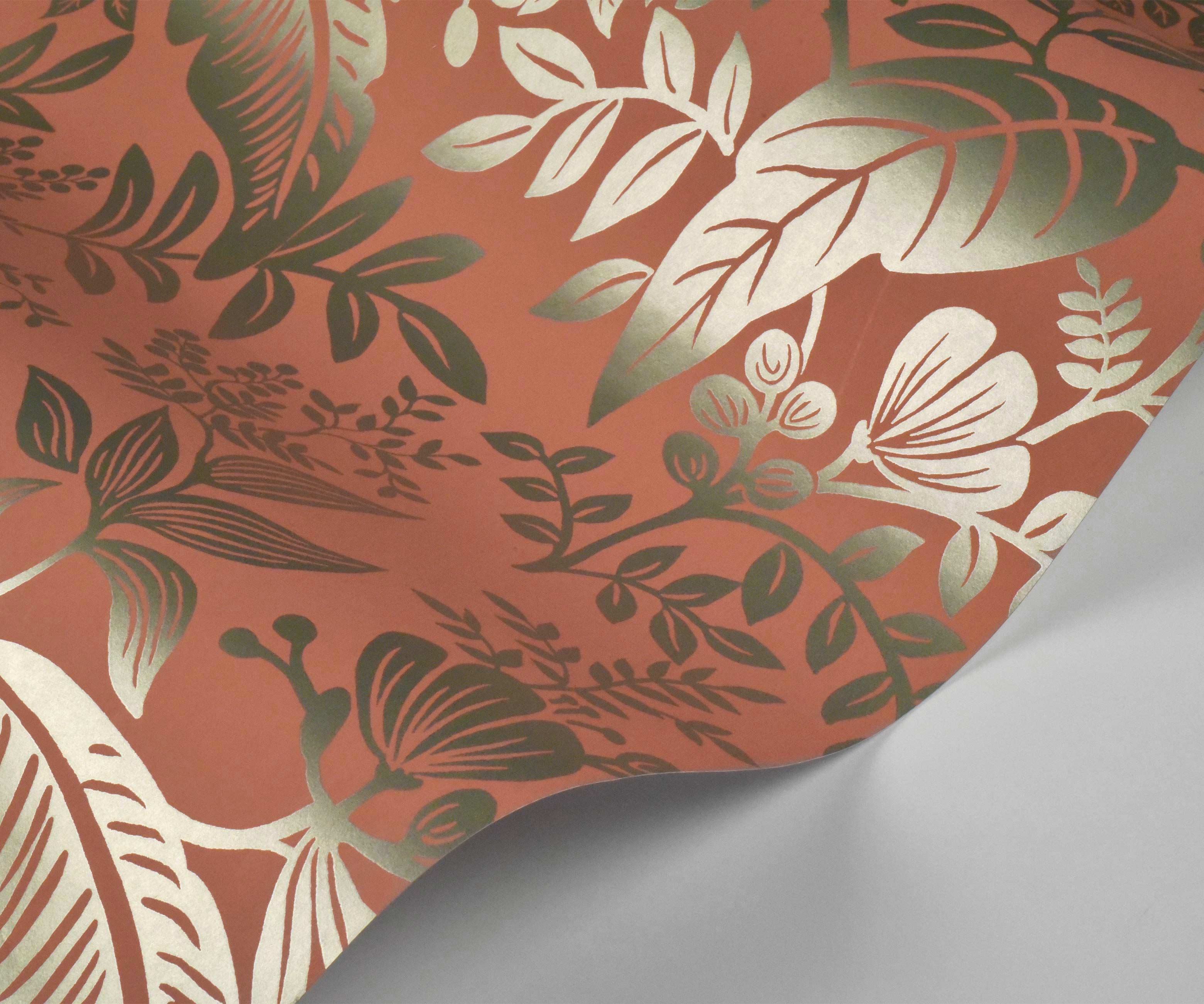 Canopy Wallpaper Sample - Rose & Metallic Silver - Image 2