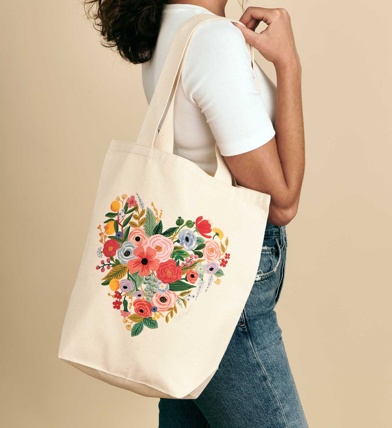 Canvas Tote Bag - Floral Heart - Image 2