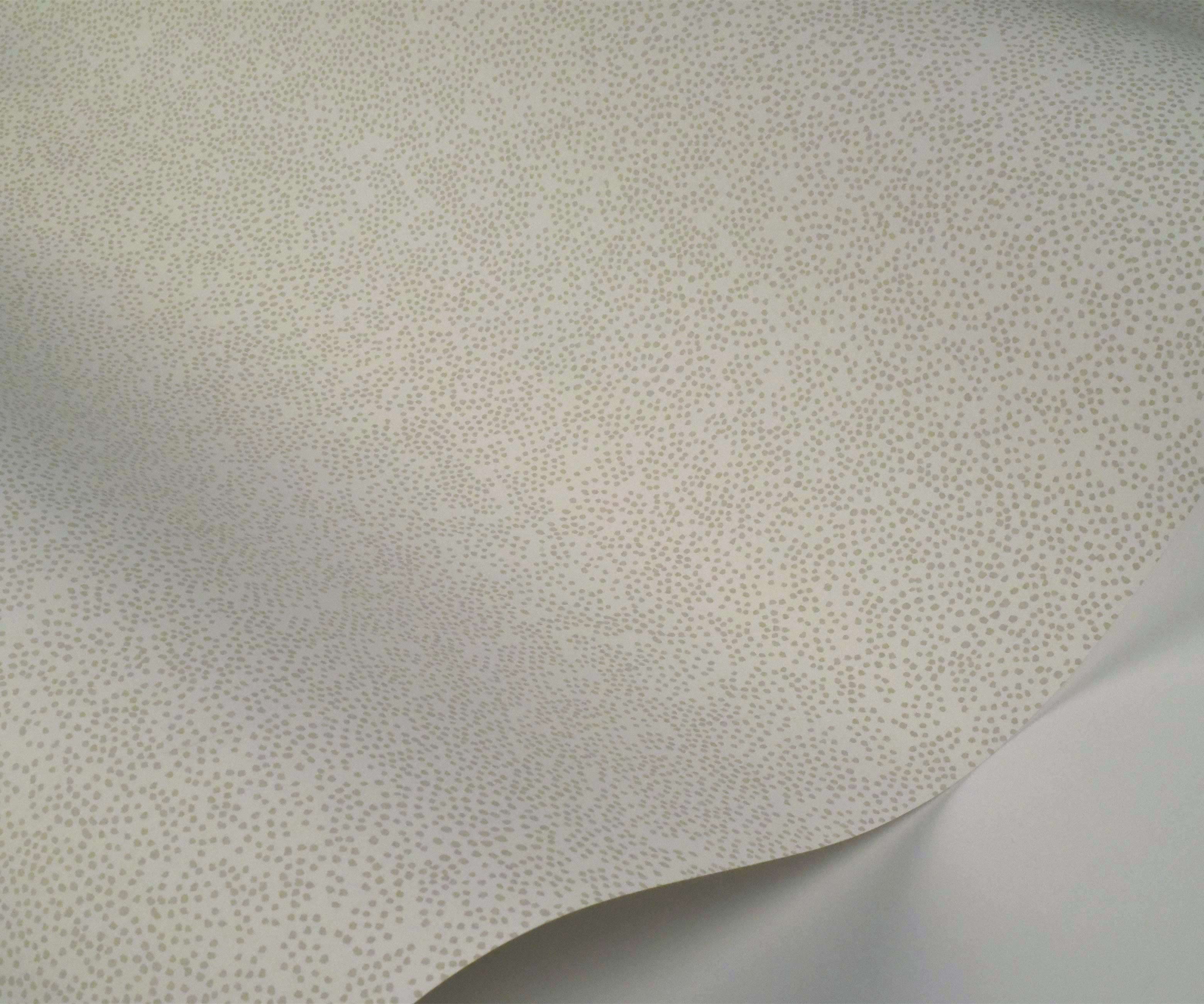 Champagne Dots Wallpaper Sample - Linen & White - Image 2