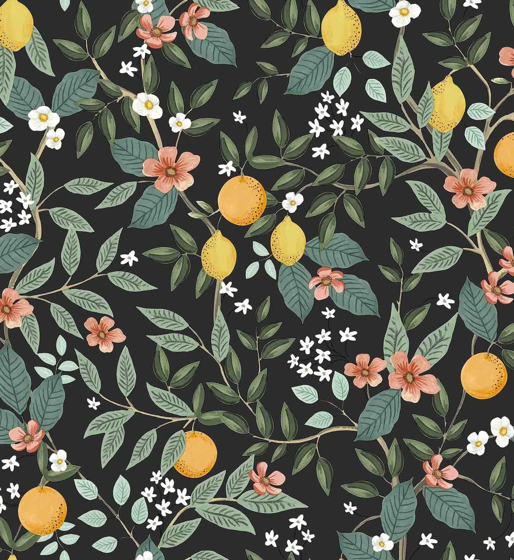 Citrus Grove Peel & Stick Wallpaper - Black - Image 3