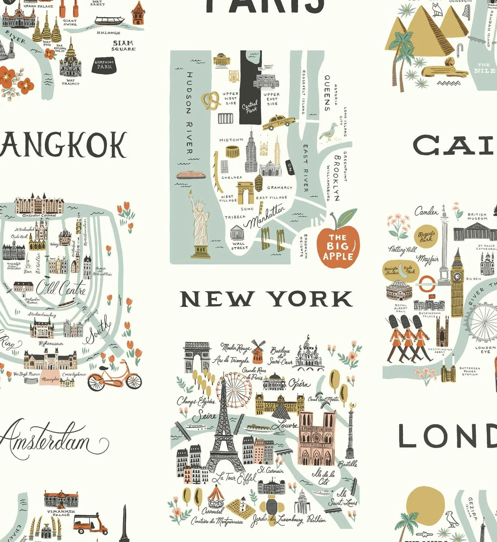 City Maps Peel & Stick Wallpaper - Mint - Image 3