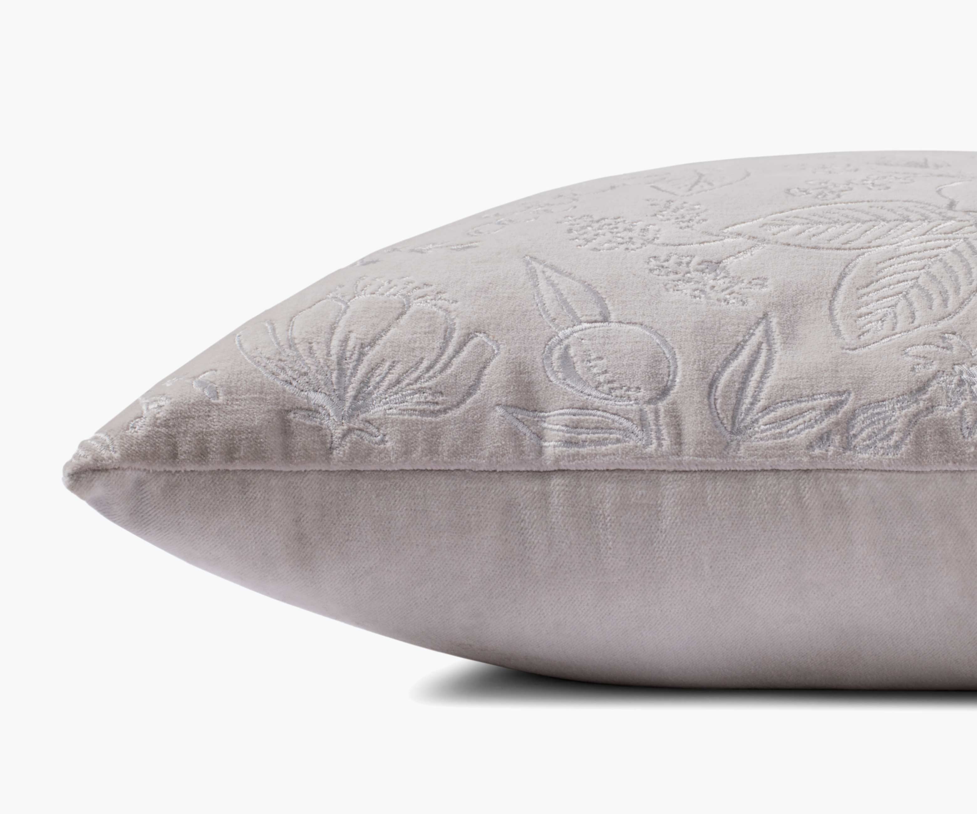 Colette Embroidered Pillow - Grey - Image 3