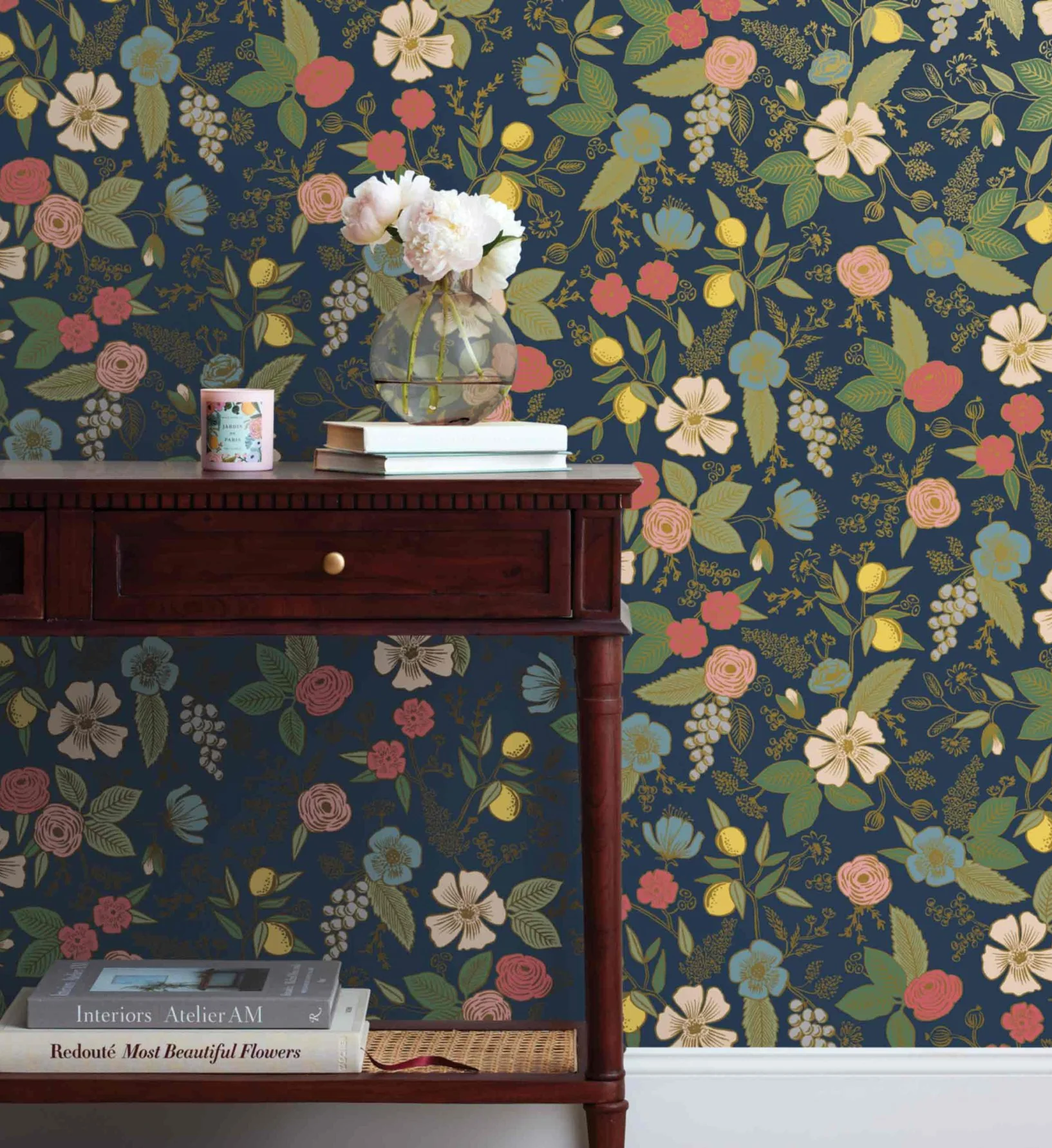 Colette Peel & Stick Wallpaper - Navy - Image 2
