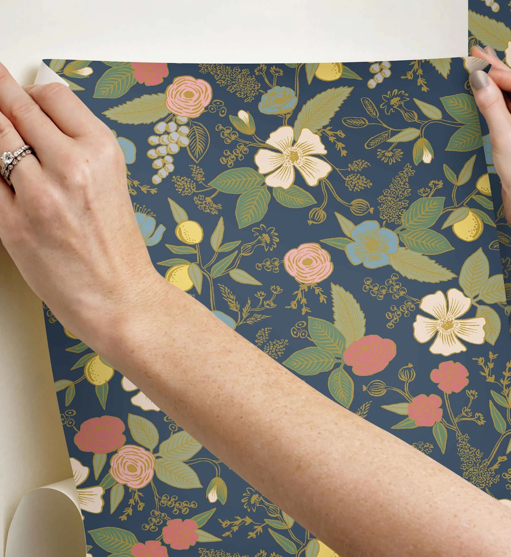 Colette Peel & Stick Wallpaper - Navy - Image 4