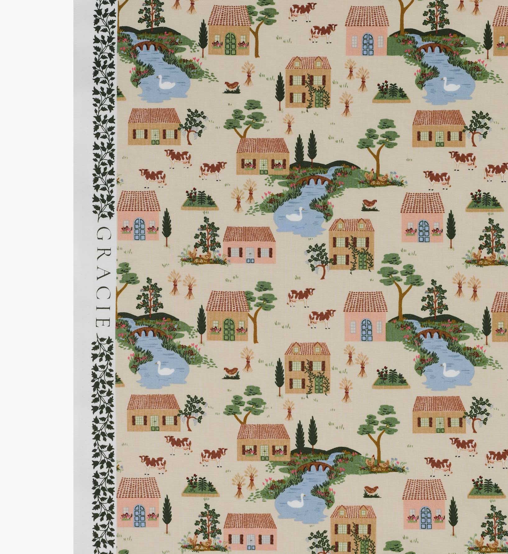 Cotswolds Cotton Fabric - Linen - Image 3