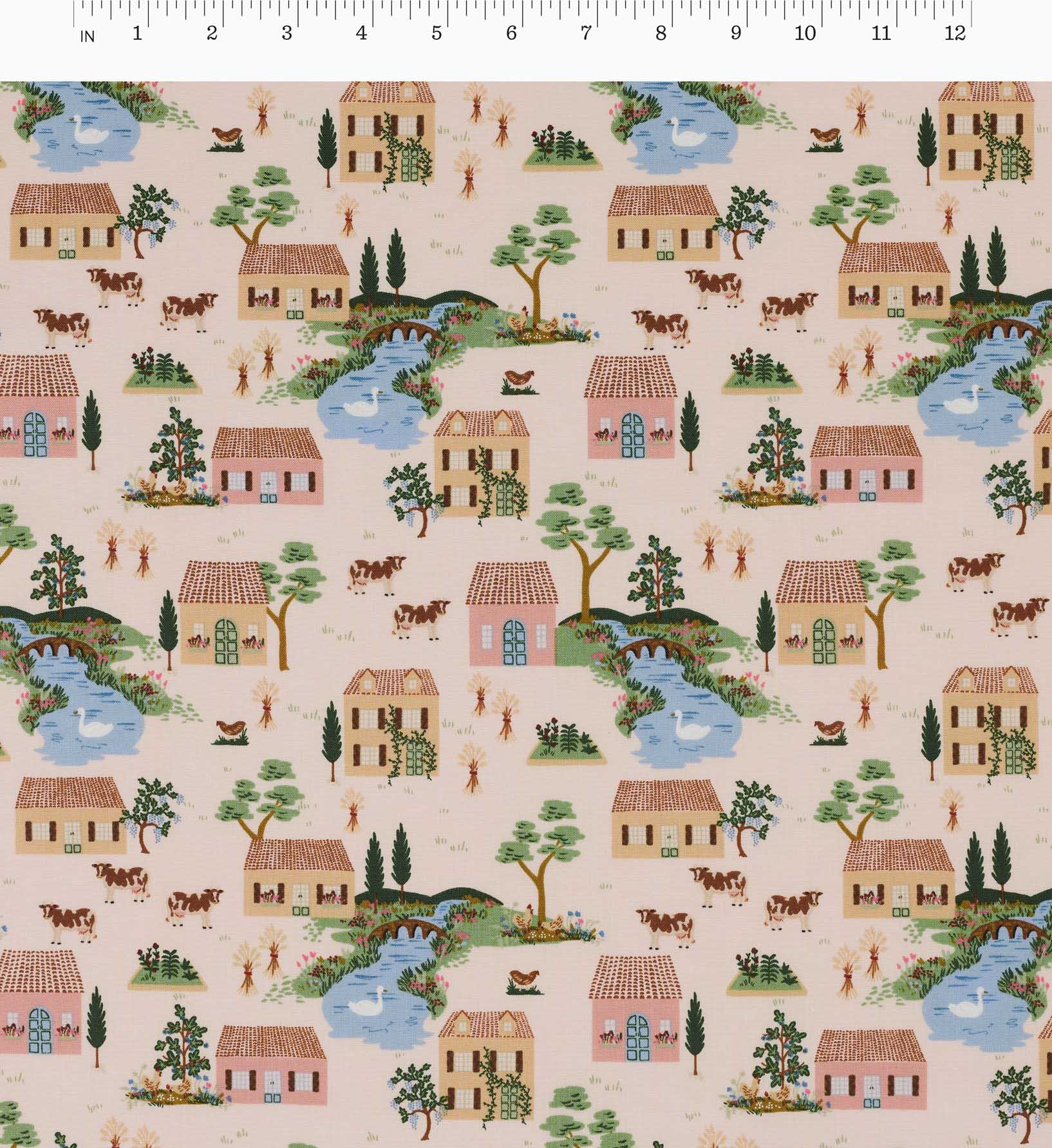 Cotswolds Cotton Fabric - Pink - Image 2