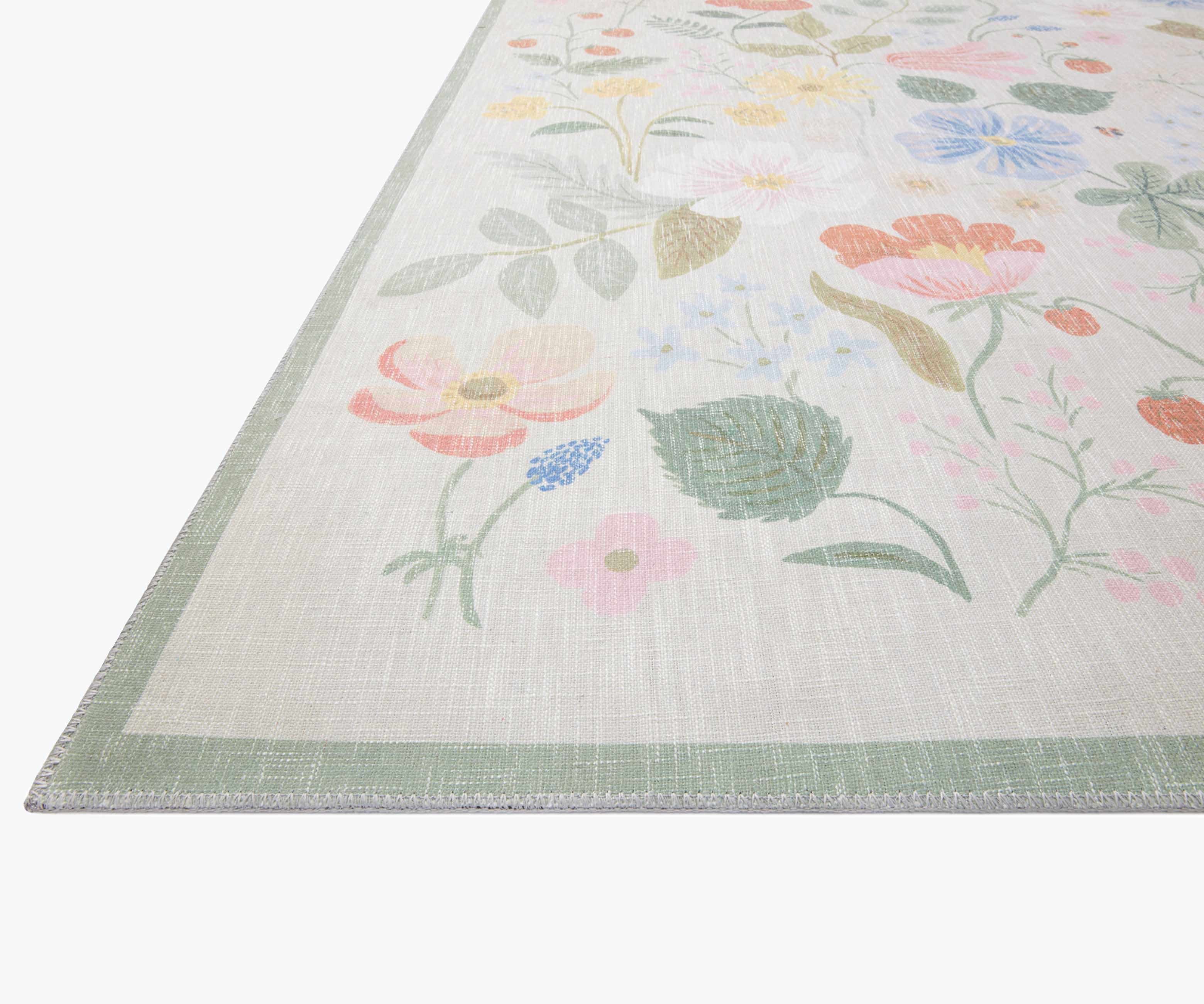 Cotswolds Strawberry Fields Power Loomed Rug - Ivory - Image 3