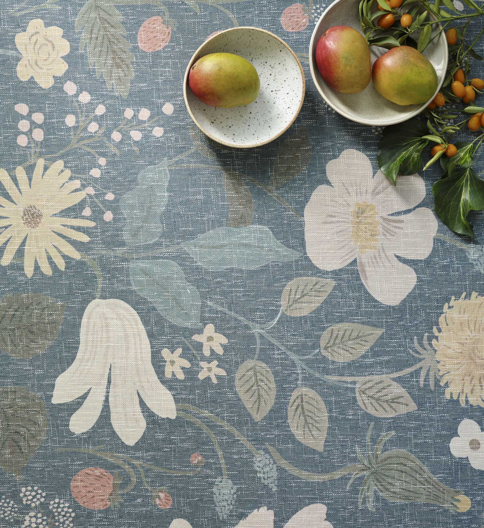 Cotswolds Strawberry Fields Power Loomed Rug - Teal - Image 2