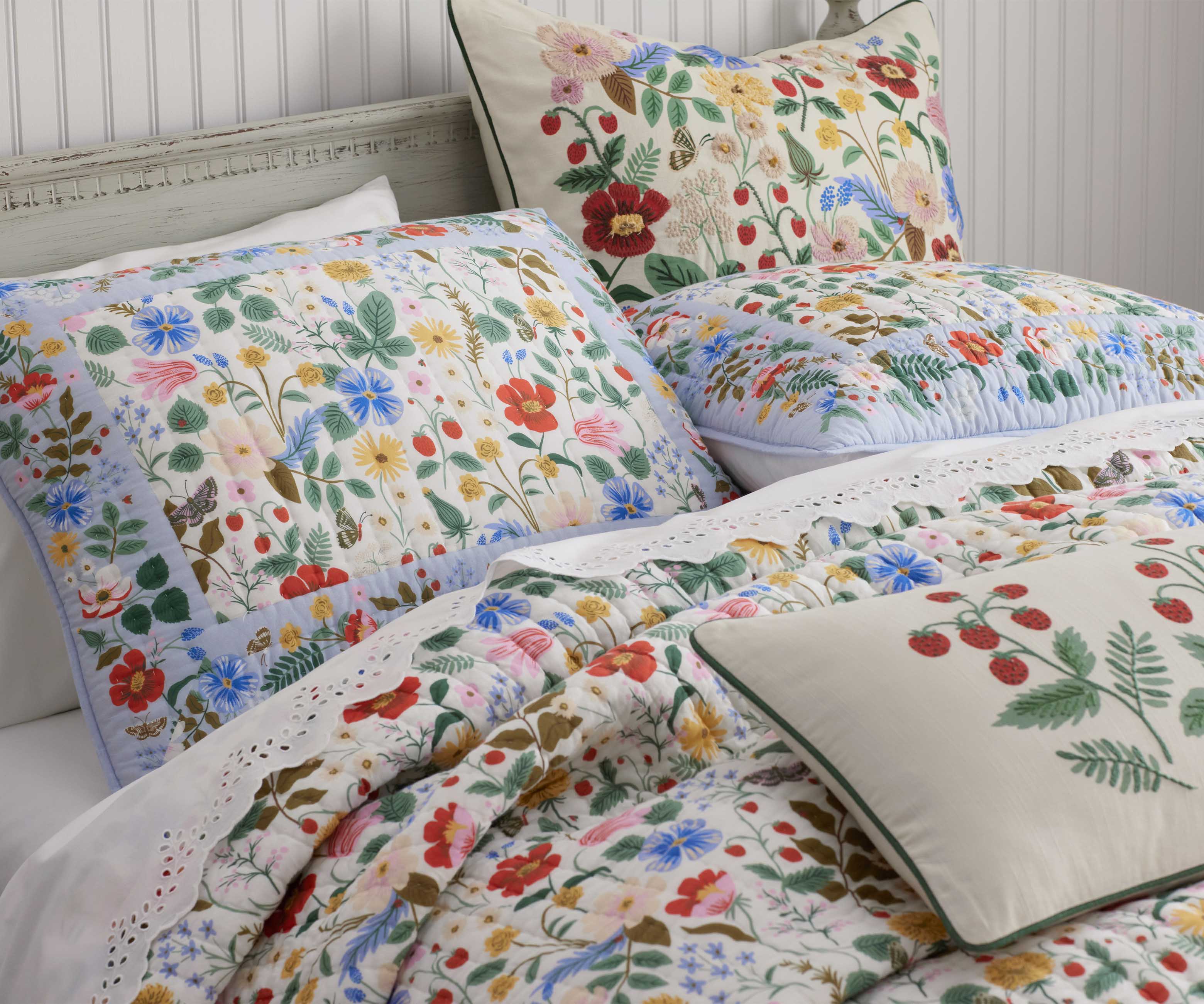 Cotton Quilted Sham - Strawberry Fields - Image 3