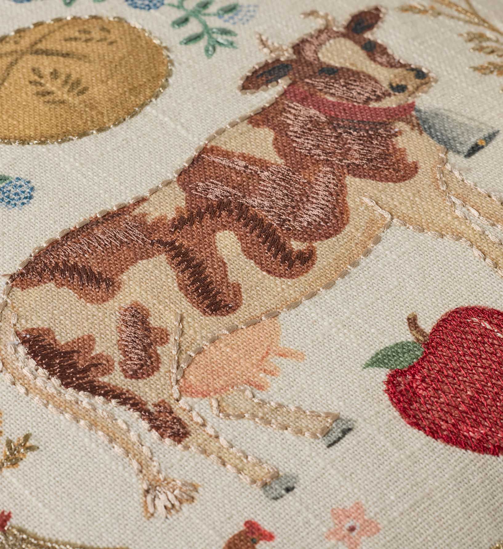 Country Home Embroidered Pillow - Multi - Image 2