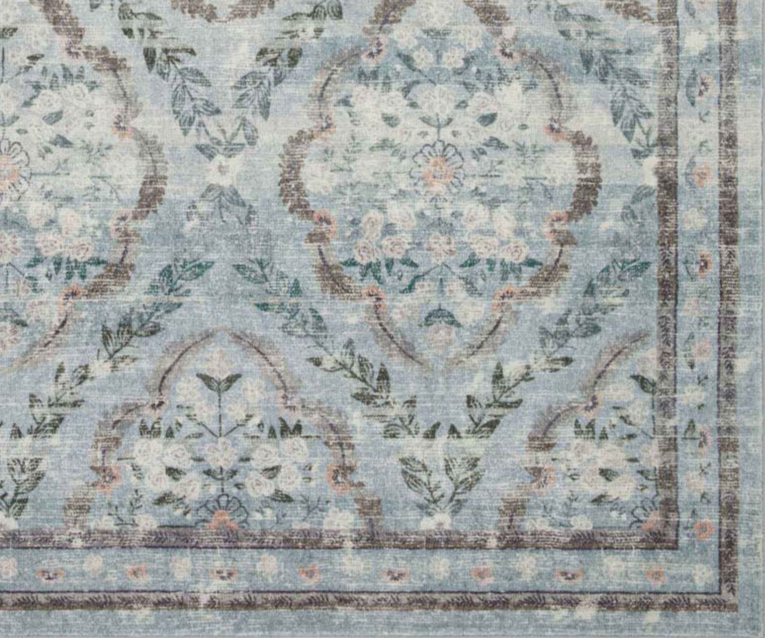 Courtyard Chateau Printed Rug - Blue - Image 6